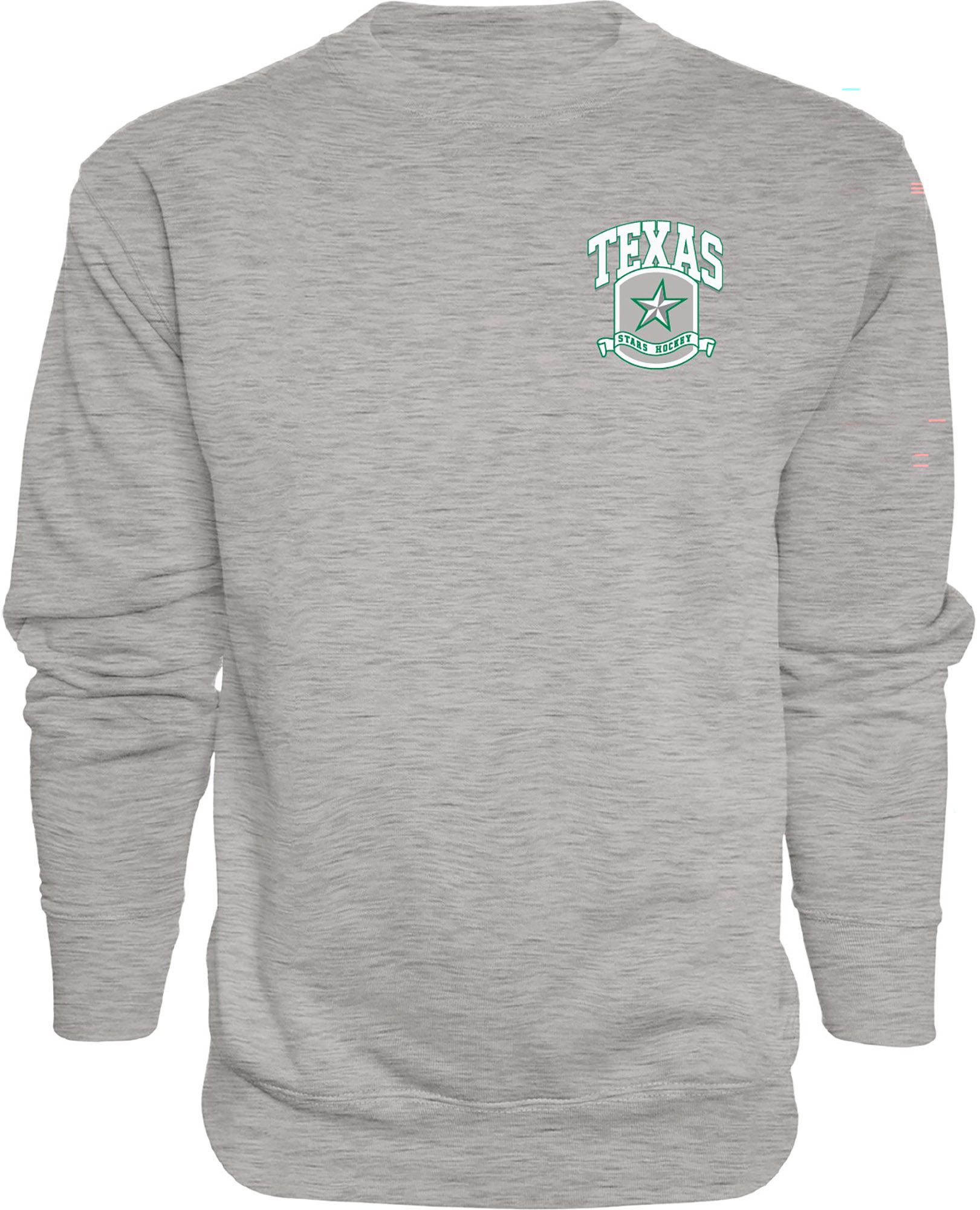 Blue 84 Adult Texas Stars Grey Graphic Logo Crew Pullover Sweatshirt product image