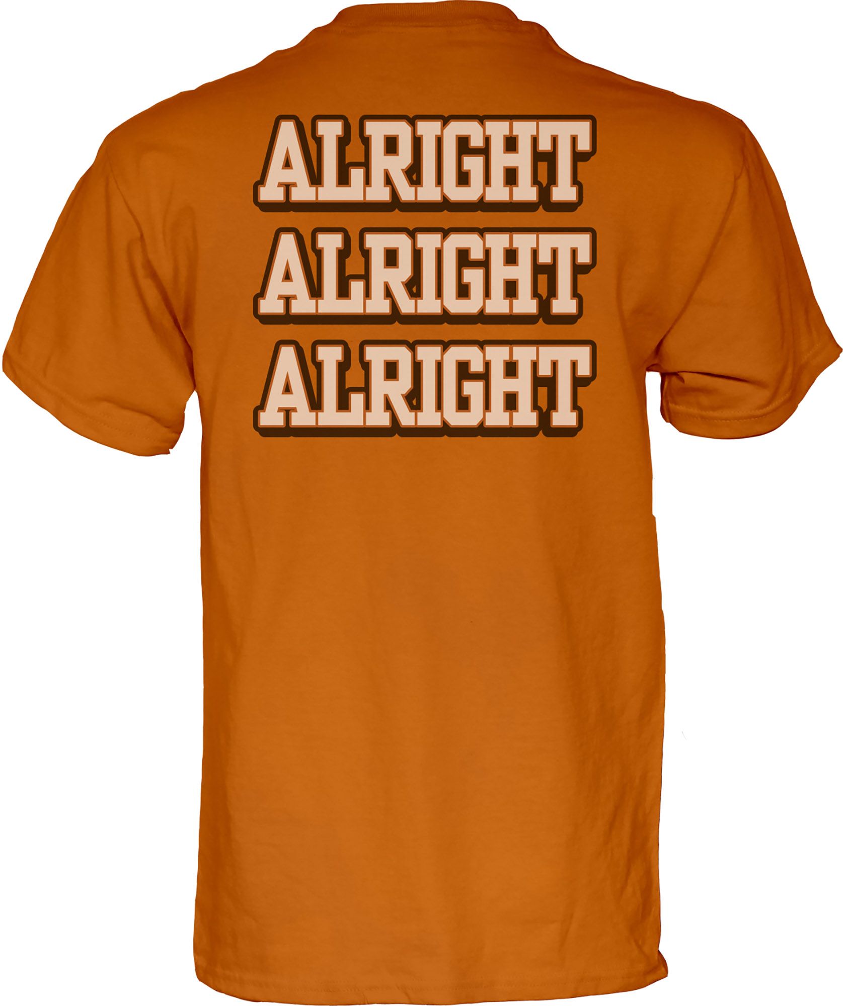 Blue 84 Men's Texas Longhorns Orange 'Alright Alright Alright' Short Sleeve T-Shirt product image