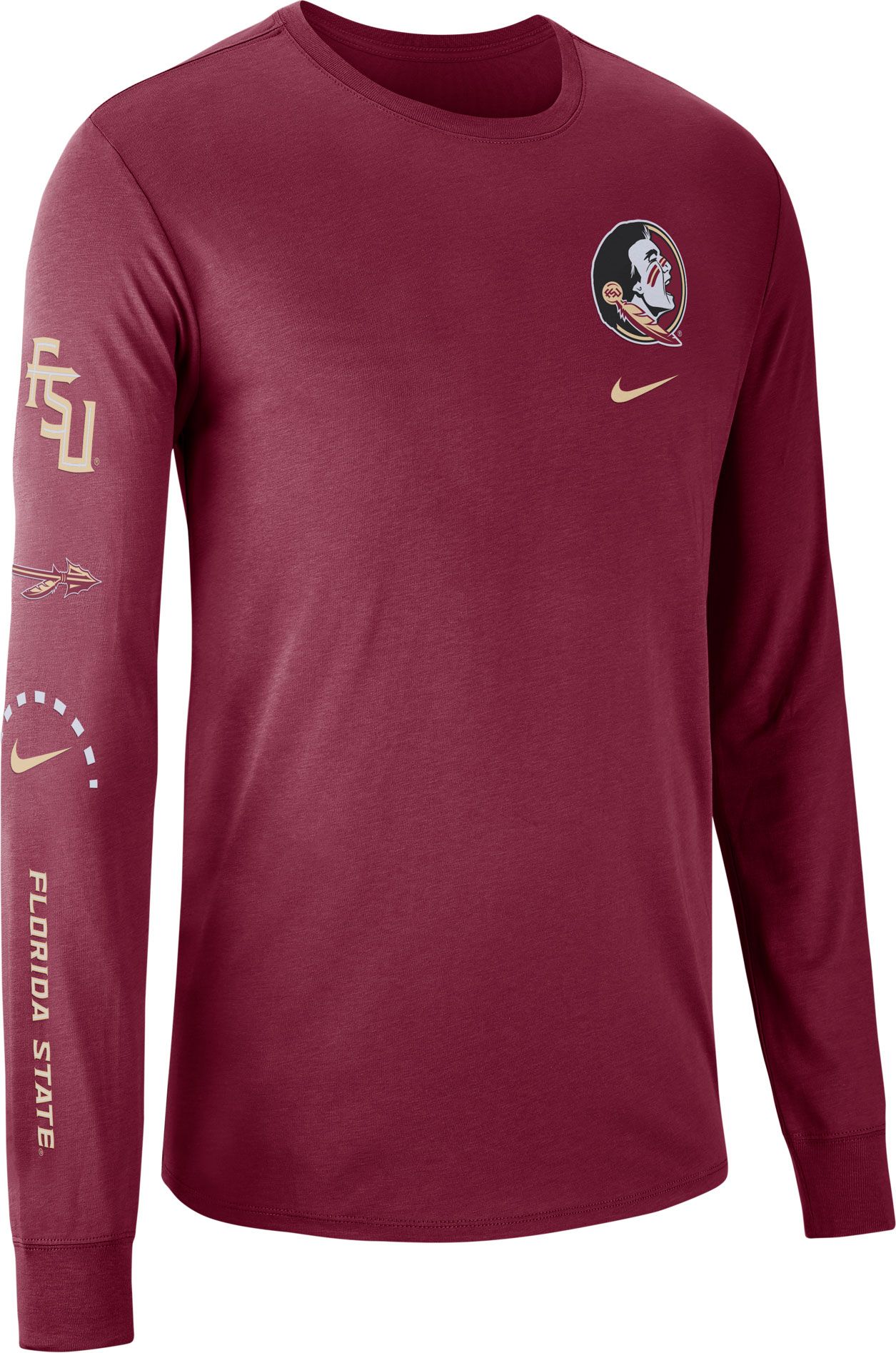 Nike Men's Florida State Seminoles Garnet Dri-FIT Elevated Basketball Long Sleeve Shirt product image