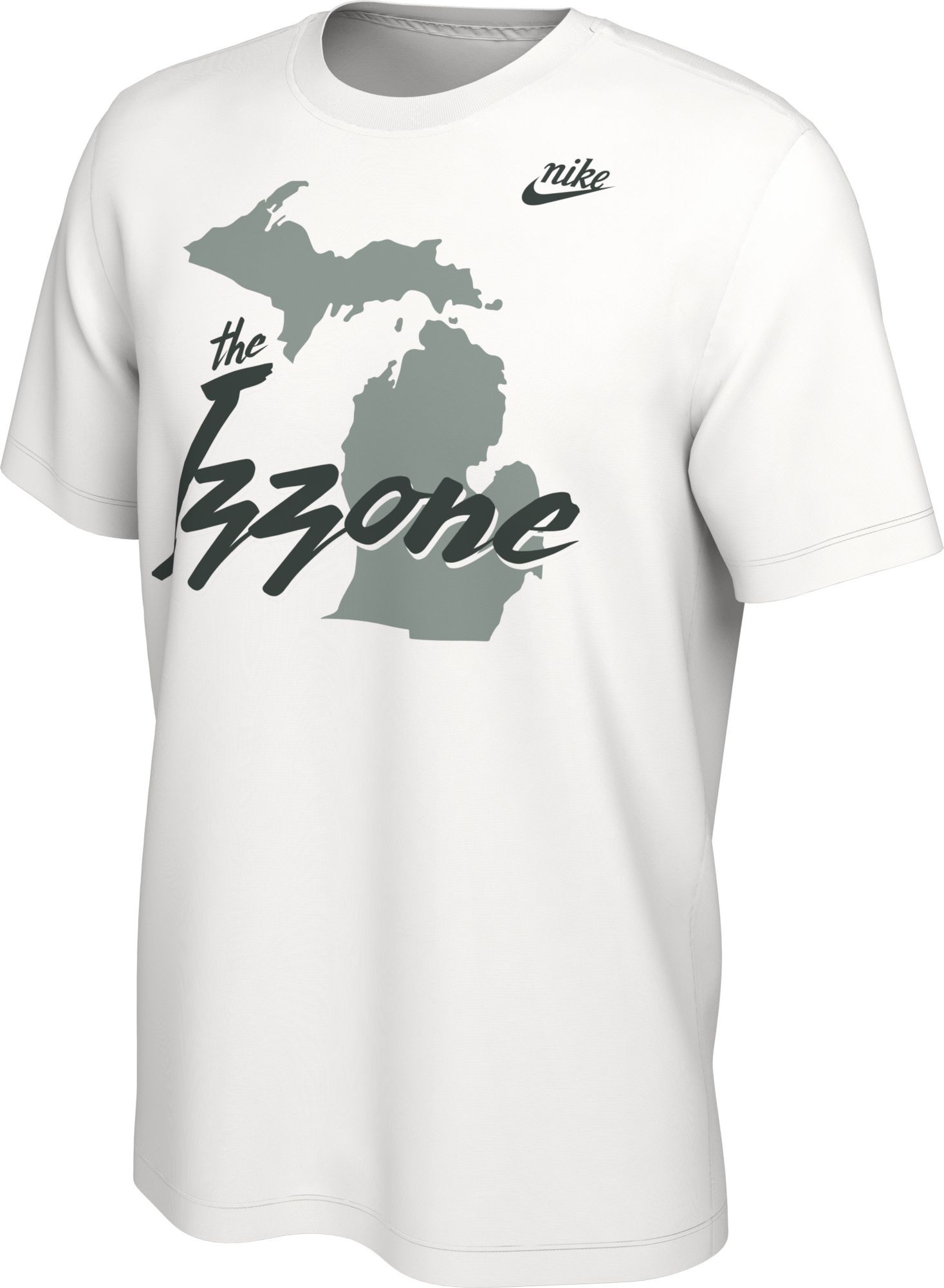 Nike Men's Michigan State Spartans Official 2022-23 Basketball Izzone Student Body White T-Shirt