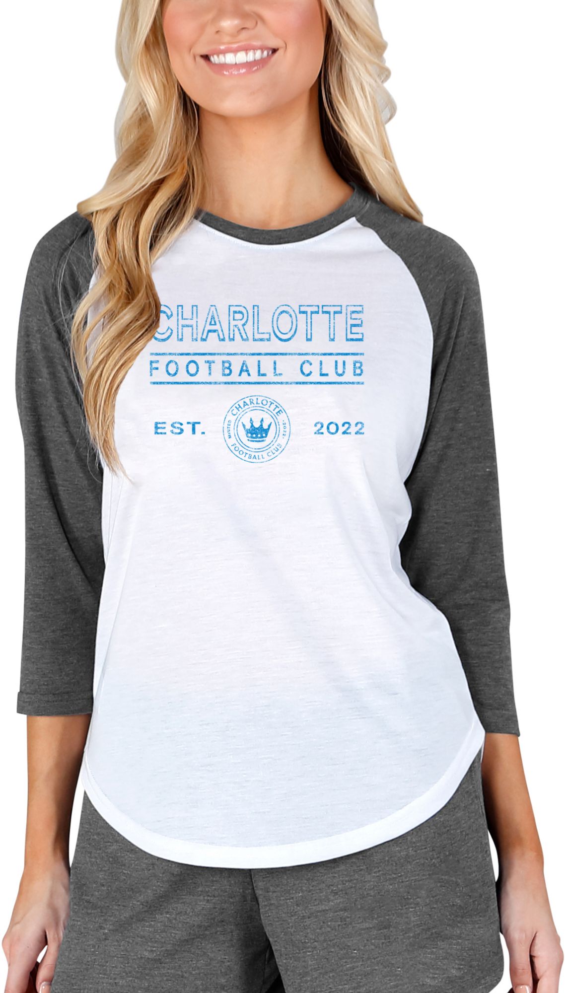 Concepts Sport Women's Charlotte FC Centerline White Short Sleeve Top product image