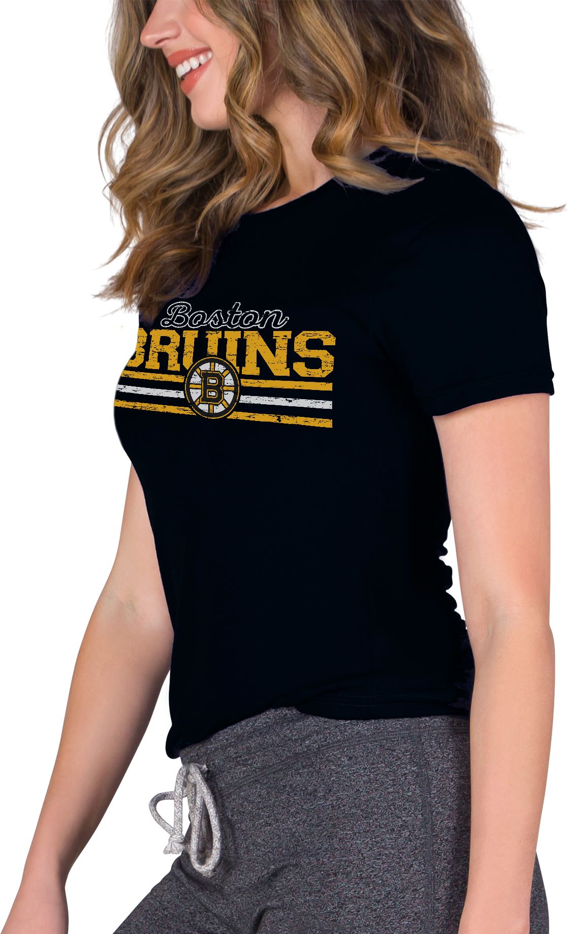 Concepts Sport Women's Boston Bruins Marathon Black T-Shirt