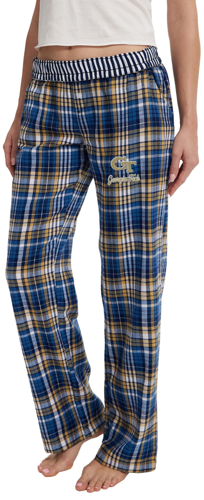 Concepts Sport Women's Georgia Tech Yellow Jackets Multi-Plaid Laney Sleep Pants product image