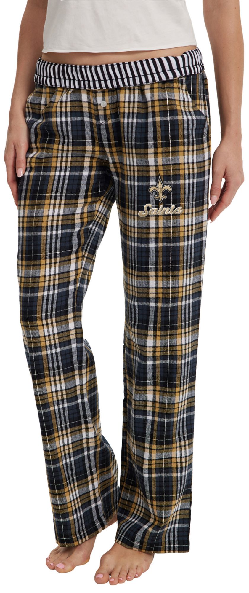 Concepts Sport Women's New Orleans Saints Black Laney Flannel Sleep Pants product image