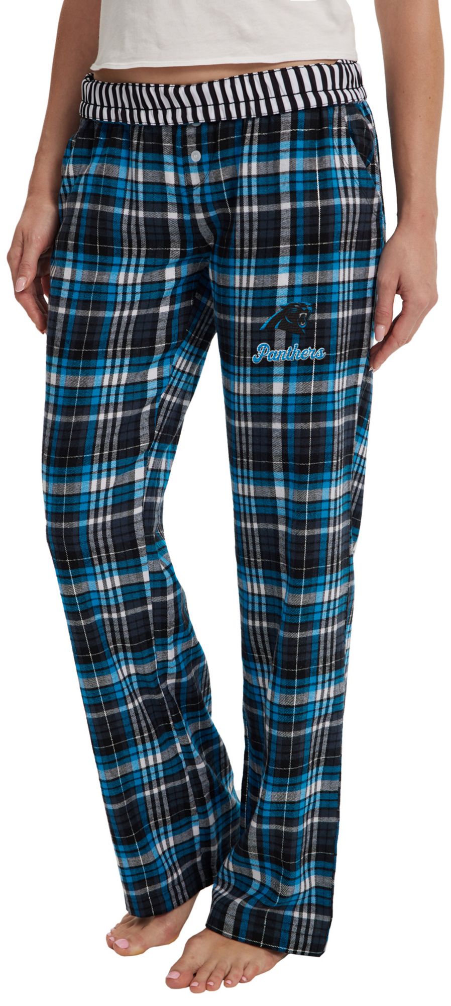 Concepts Sport Women's Carolina Panthers Black Laney Flannel Sleep Pants product image