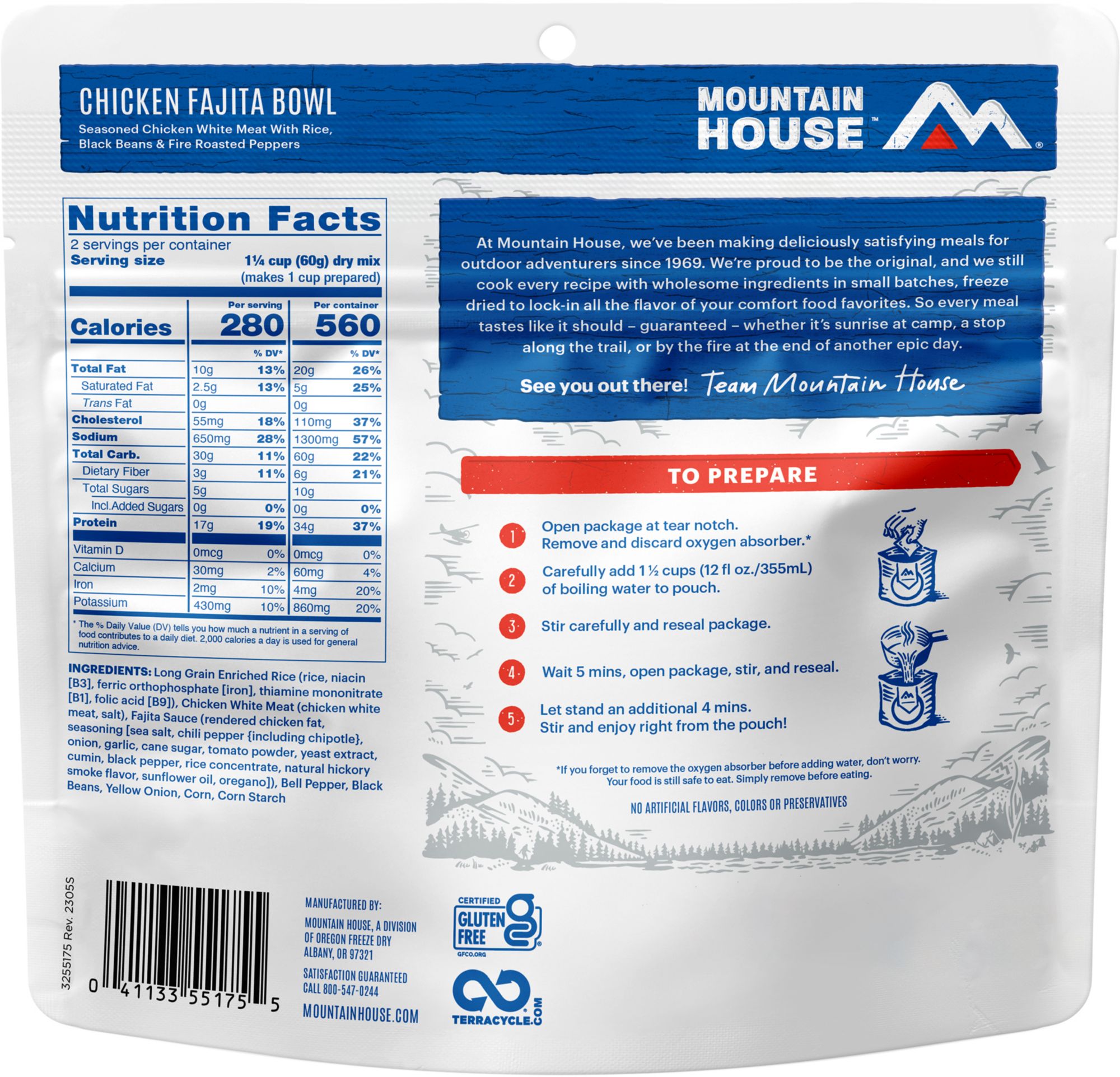 Mountain House Chicken Fajita Bowl Pouch