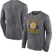Fanatics Branded NHL Boston Bruins Vintage Bi-Blend Grey Long Sleeve Shirt, Men's, XXL, Gray
