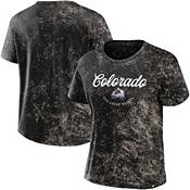 NHL Women's Colorado Avalanche Bleach Dye Black T-Shirt
