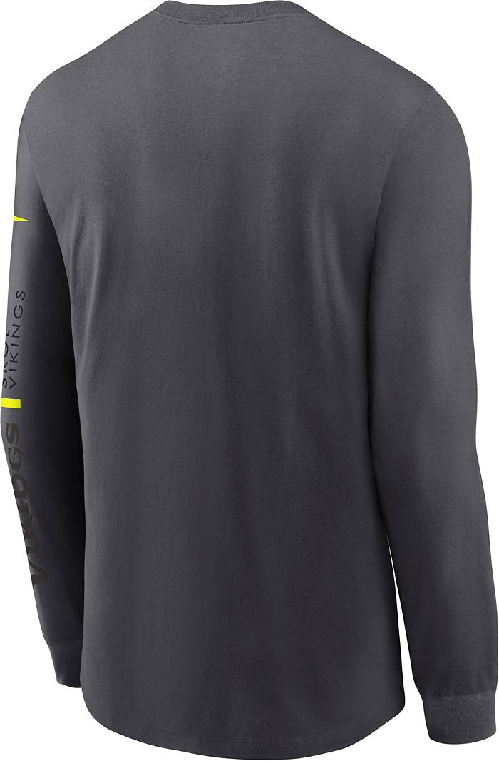Nike Men's Minnesota Vikings 2023 Volt Dri-FIT Anthracite Long Sleeve T- Shirt
