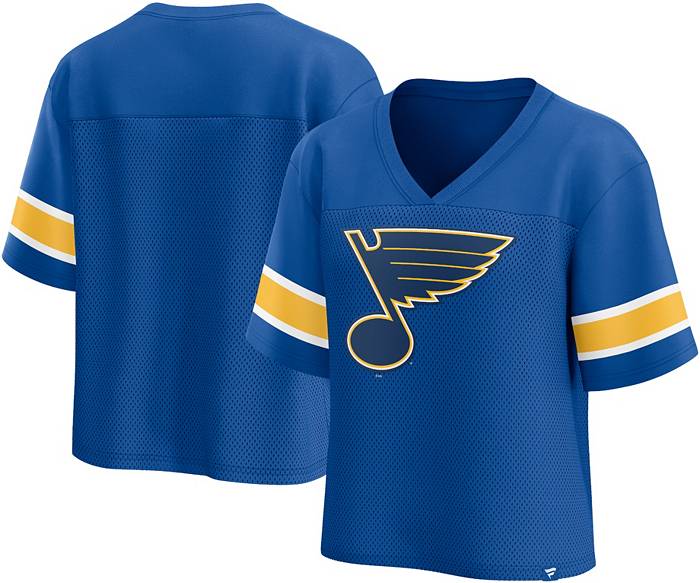 Fanatics NHL Women's St. Louis Blues Mesh Blue V-Neck T-Shirt, Large