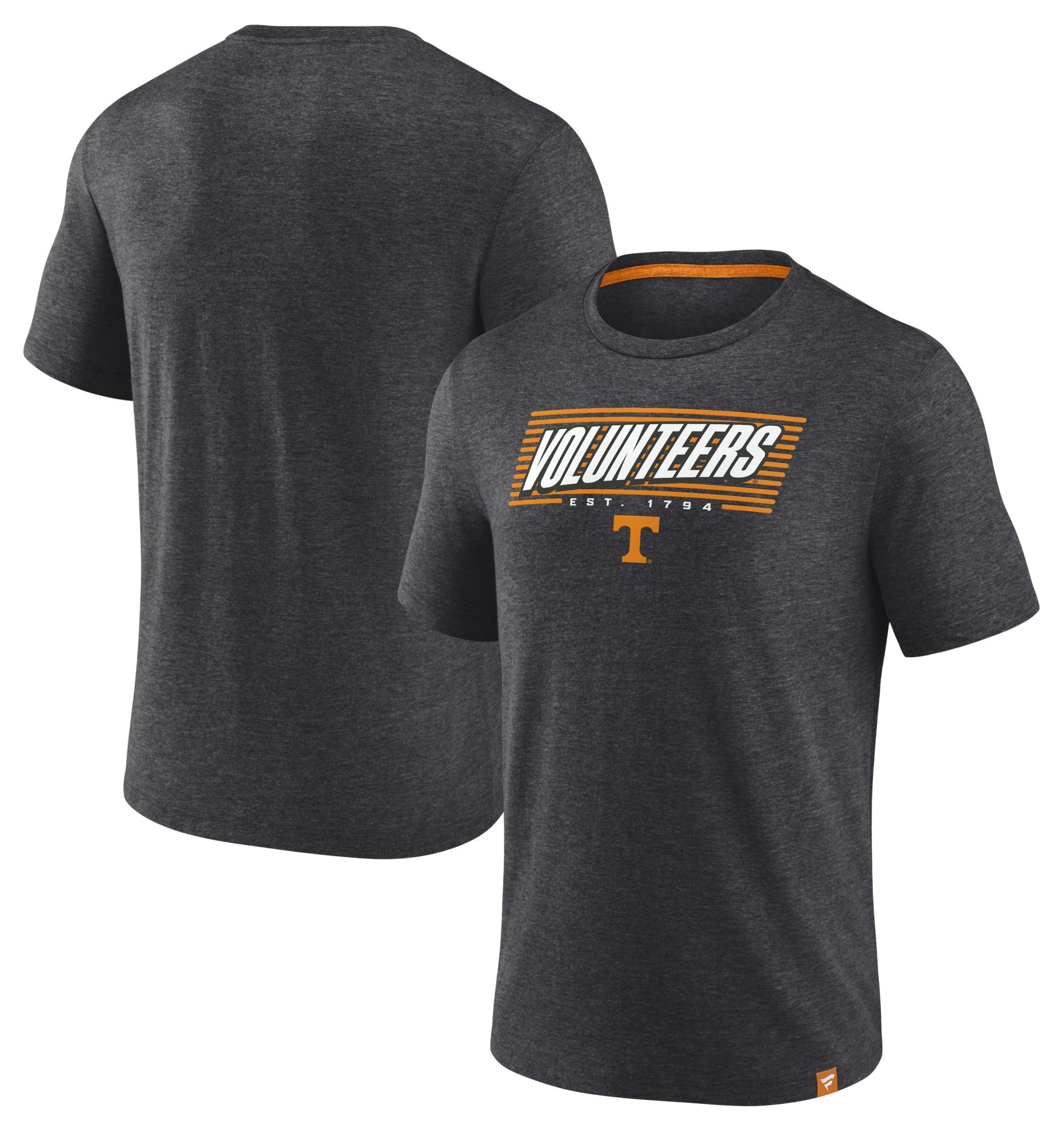NCAA Men's Tennessee Volunteers Charcoal Heather Offset Stacked Logo T-Shirt product image
