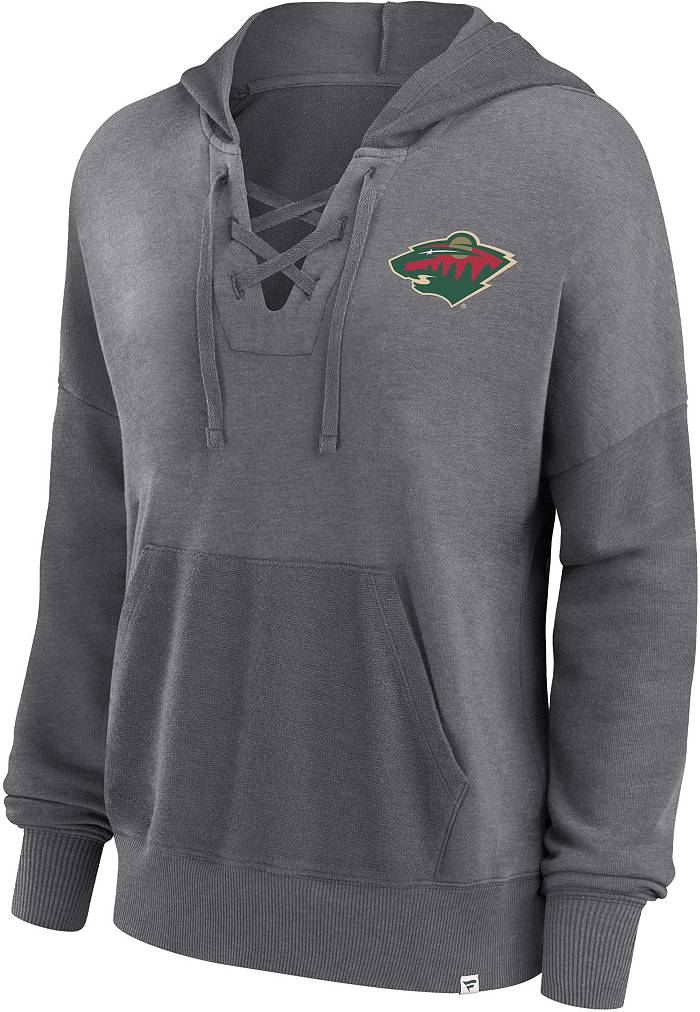 NHL Minnesota Wild Men's Long Sleeve Hooded Sweatshirt with Lace - S