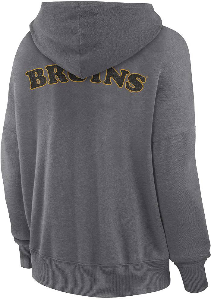 NHL Boston Bruins Vintage Snow Wash Grey Pullover Hoodie
