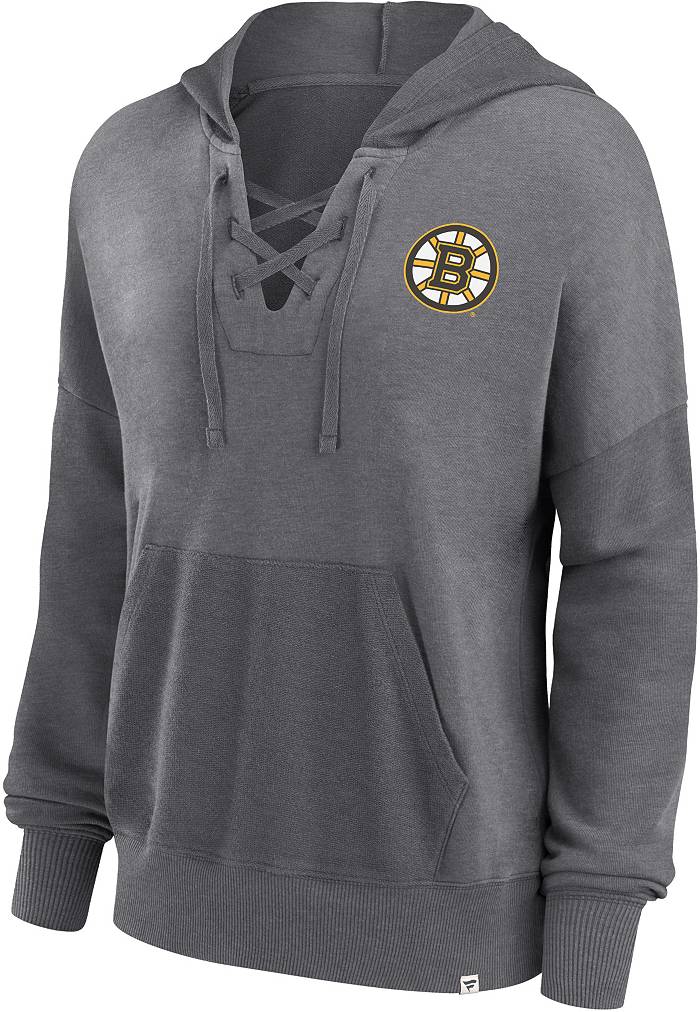 Fanatics NHL Women's Boston Bruins Vintage Tri-Blend Grey T-Shirt, Large, Gray