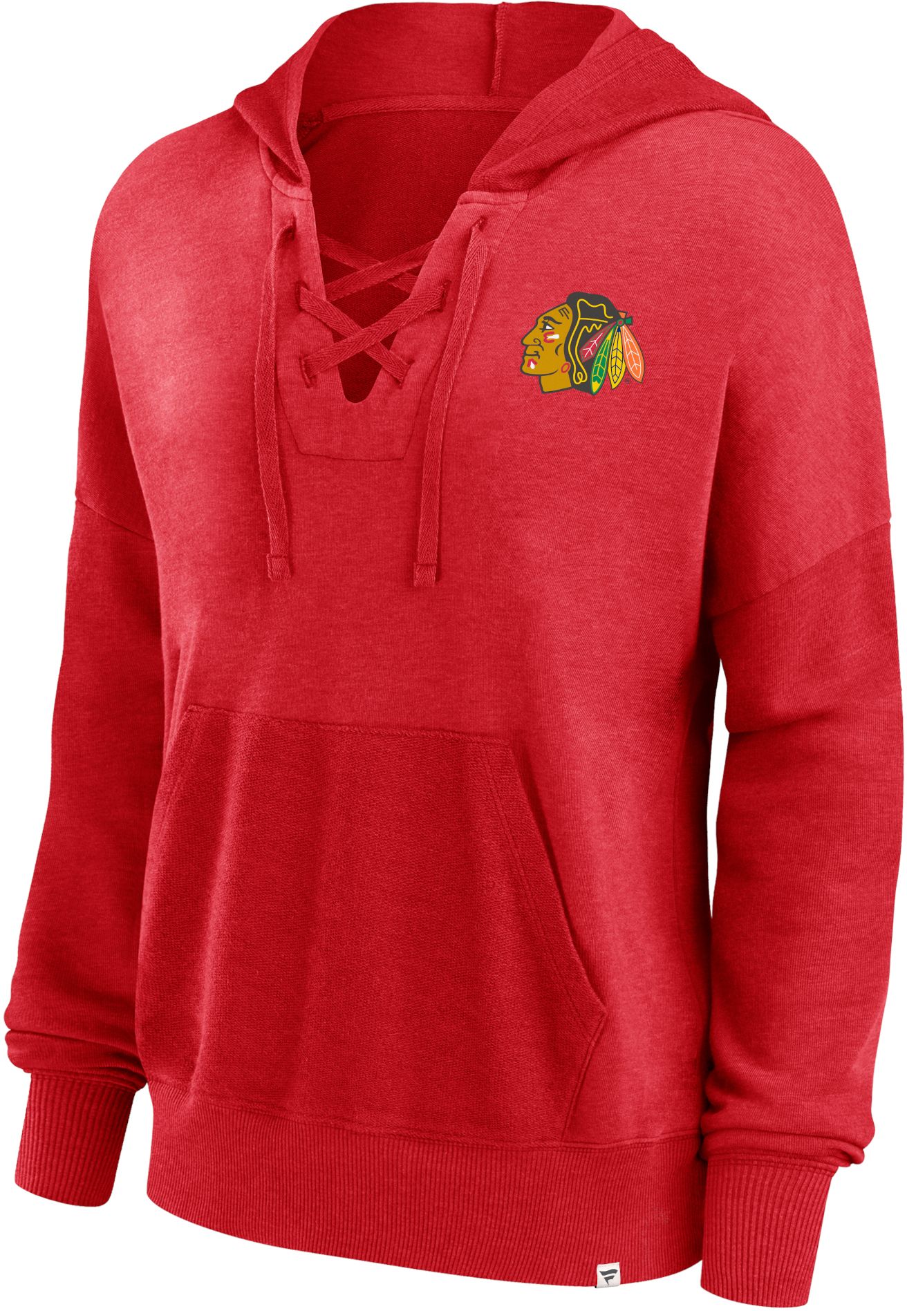 NHL Women's Chicago Blackhawks Snow Wash Red Pullover Hoodie