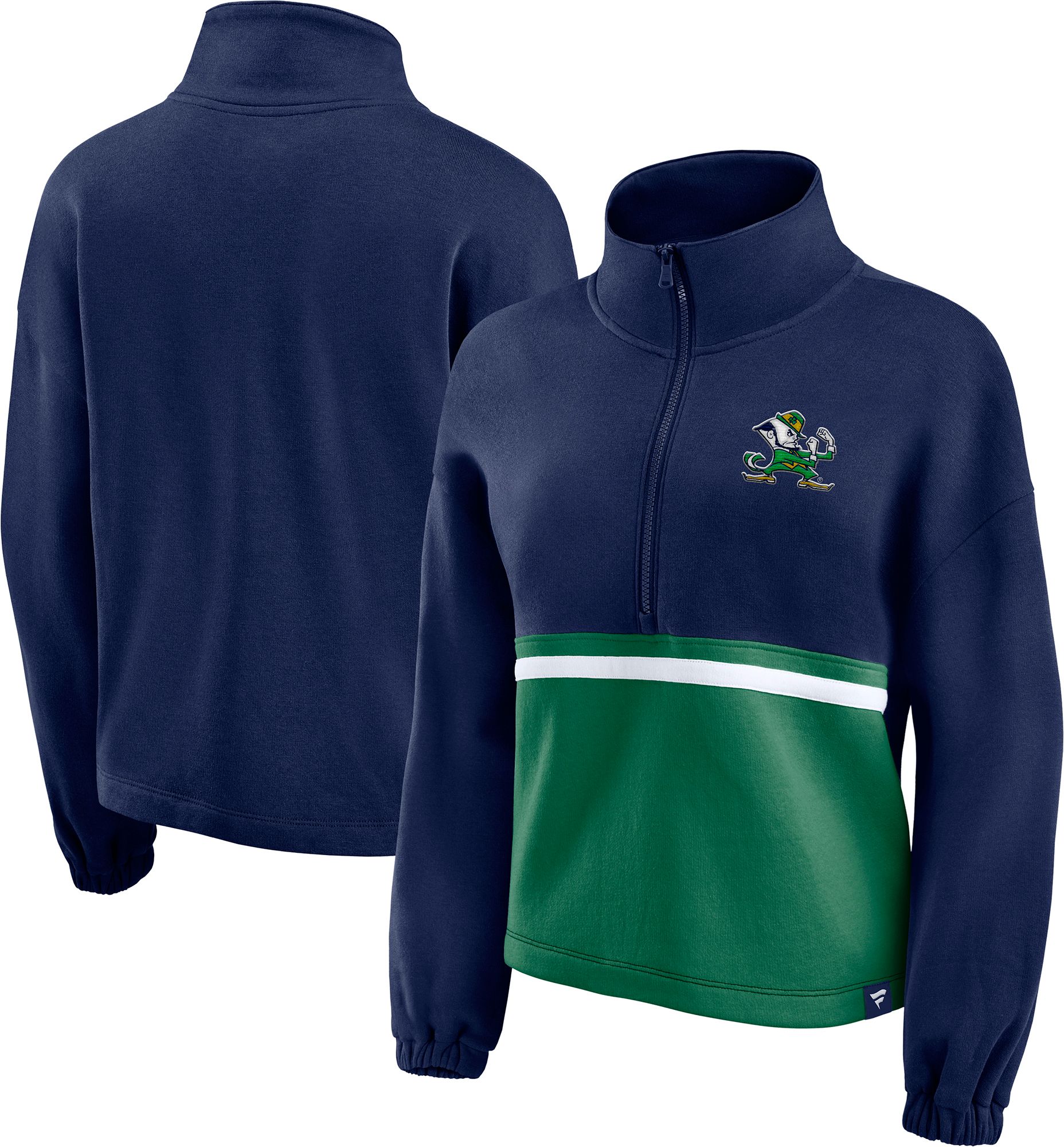 NCAA Women's Notre Dame Fighting Irish Navy Colorblock 1/2 Zip