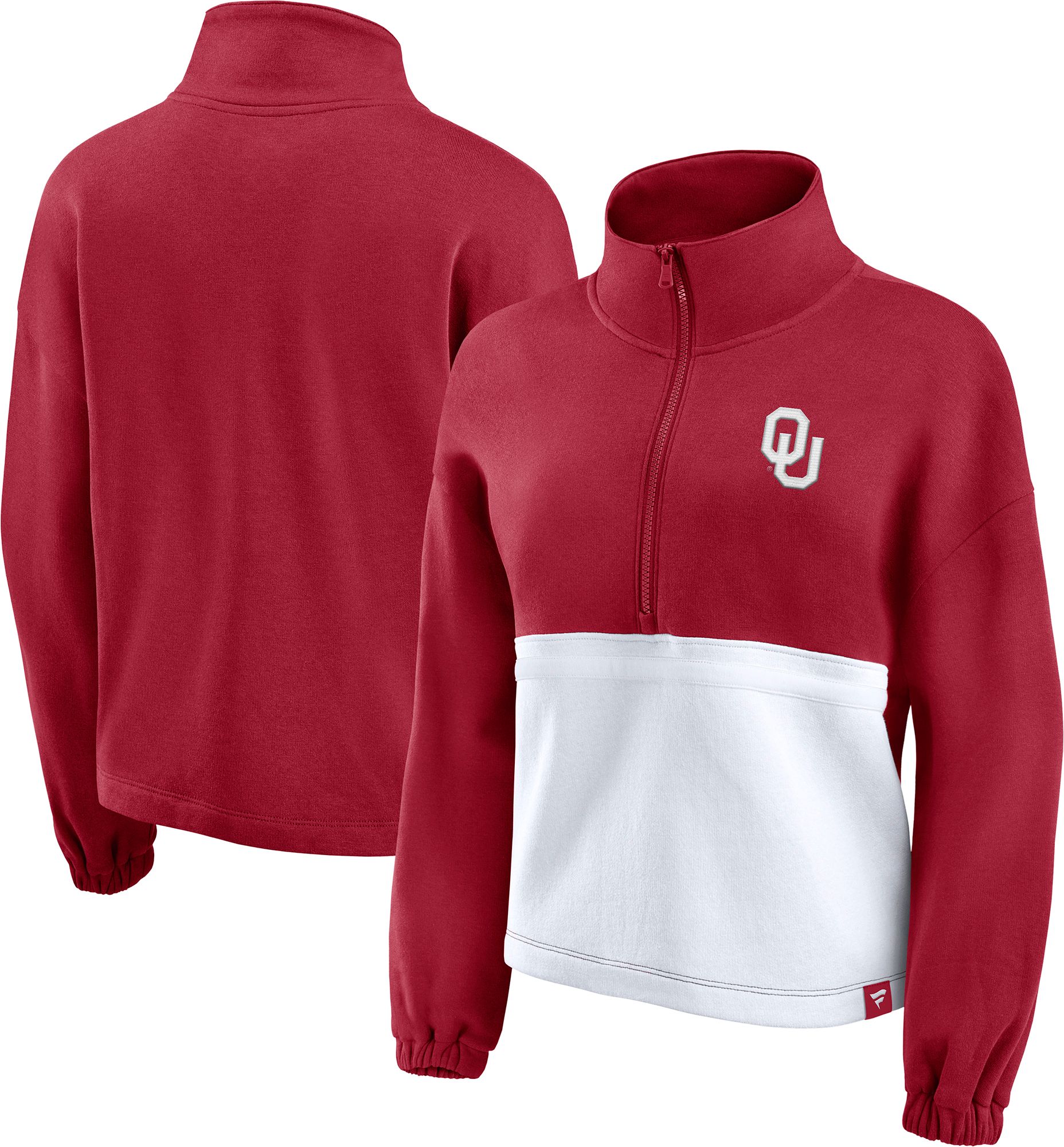 NCAA Women's Oklahoma Sooners Crimson Colorblock 1/2 Zip