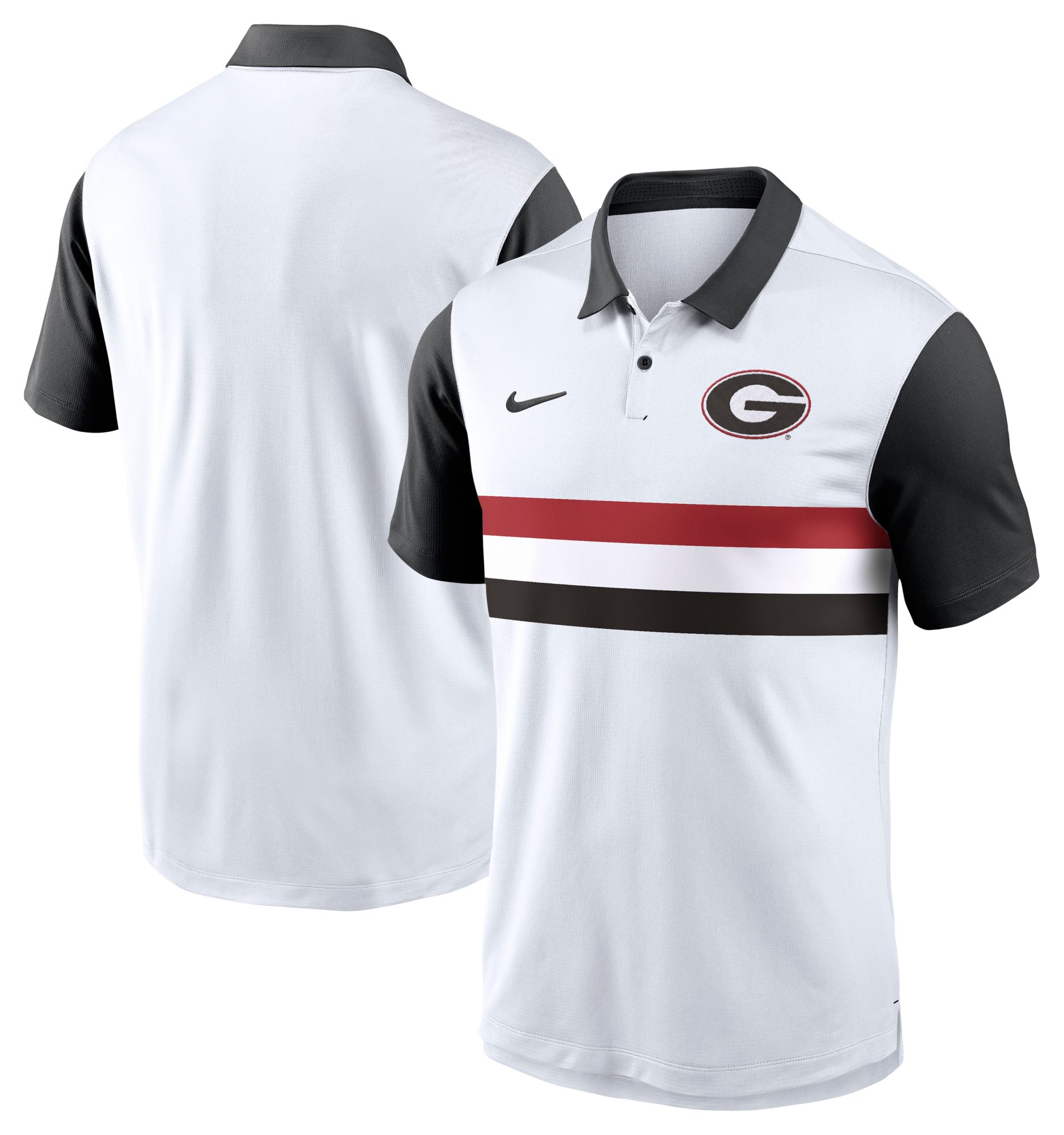 Nike Men's Georgia Bulldogs White/Black Campus Patterned Polo product image