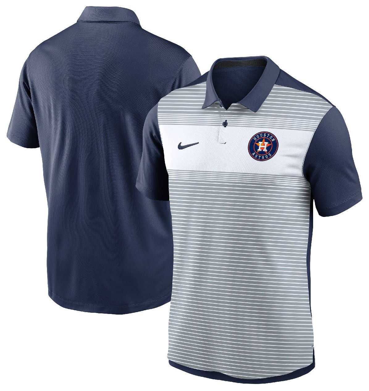 Nike Men's Houston Astros White/Navy Striped Vapor Polo product image