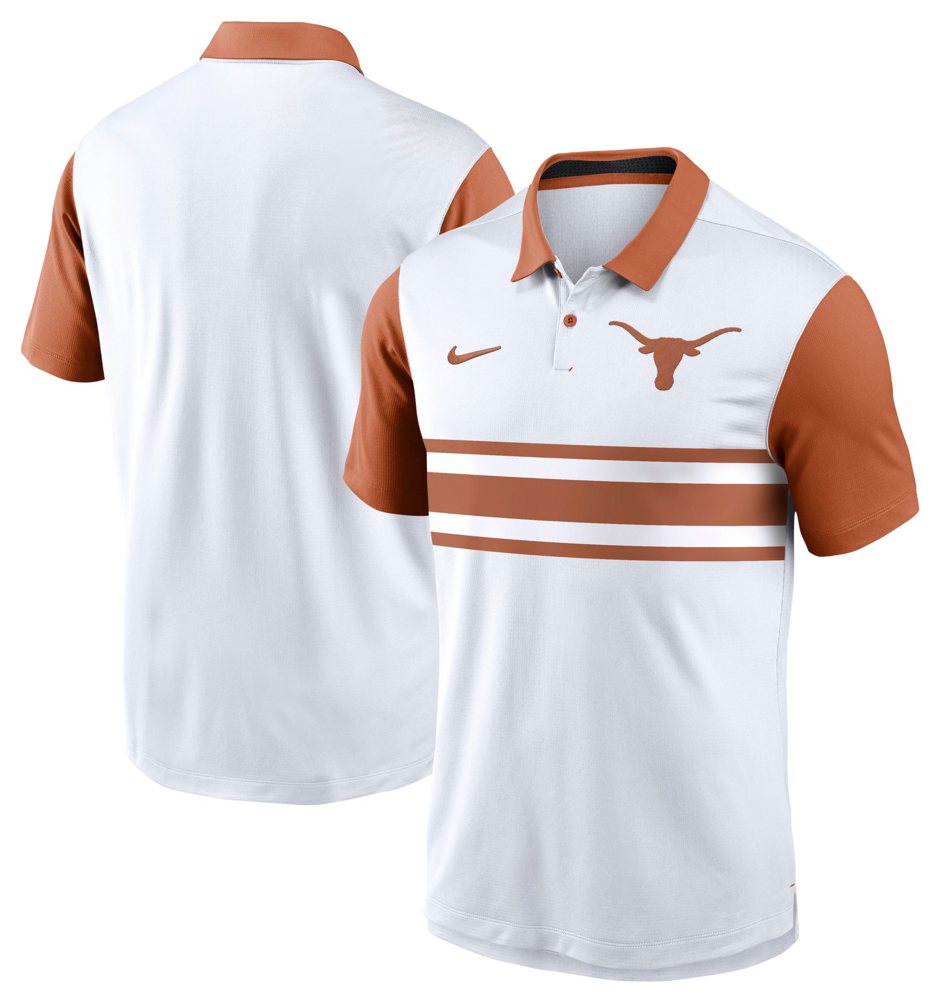 Nike Men's Texas Longhorns White/Orange Campus Patterned Polo product image