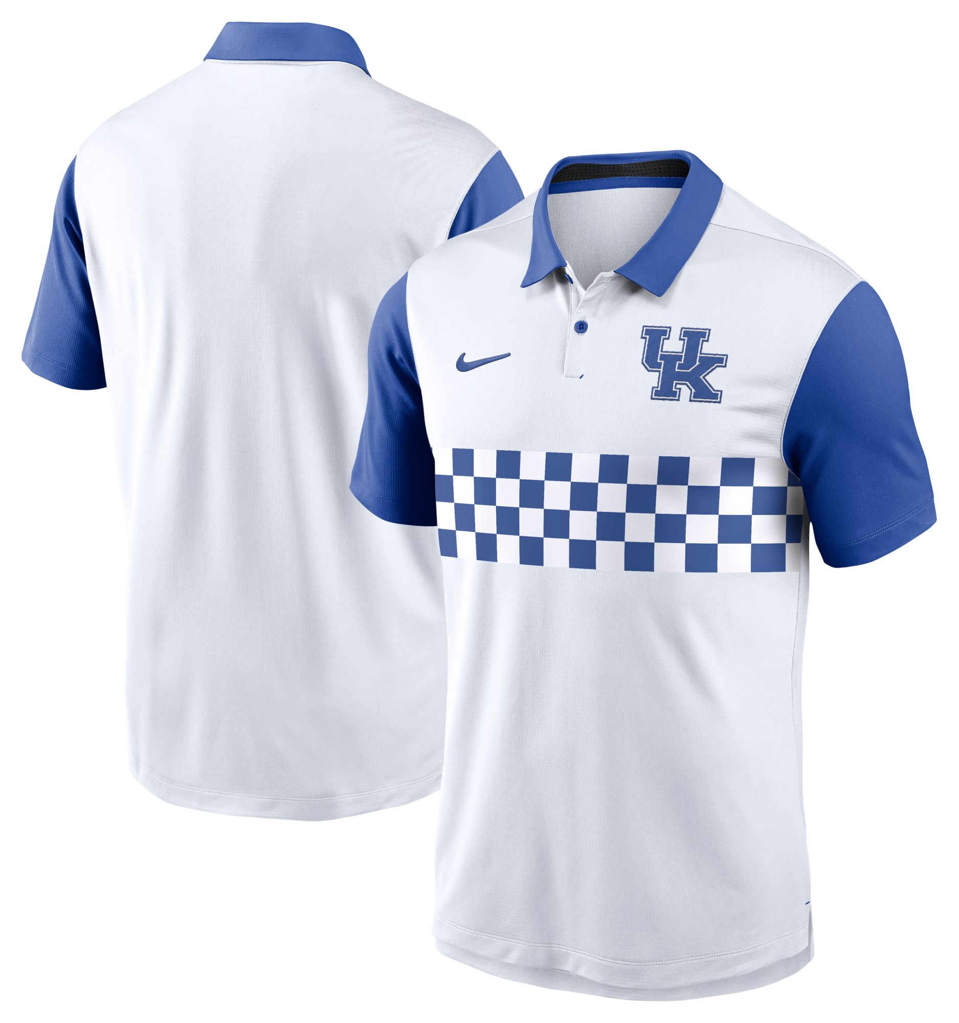 Nike Men's Kentucky Wildcats White/Royal Campus Patterned Polo product image