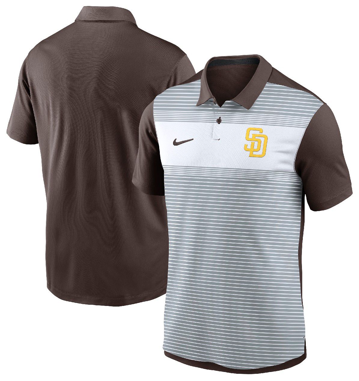 Nike Men's San Diego Padres White/Brown Striped Vapor Polo product image