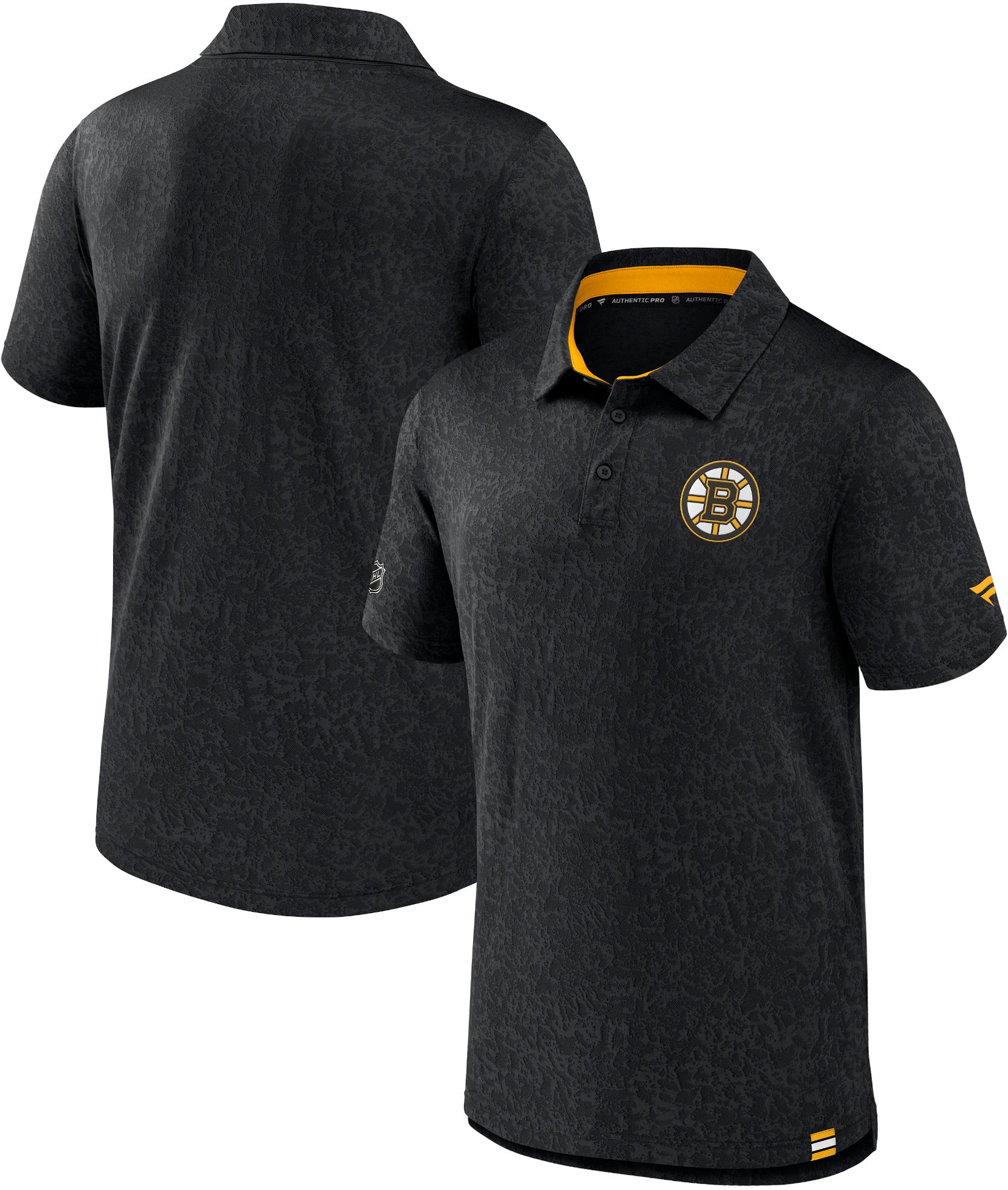 NHL Boston Bruins 2023 Authentic Pro Jacquard Black Polo