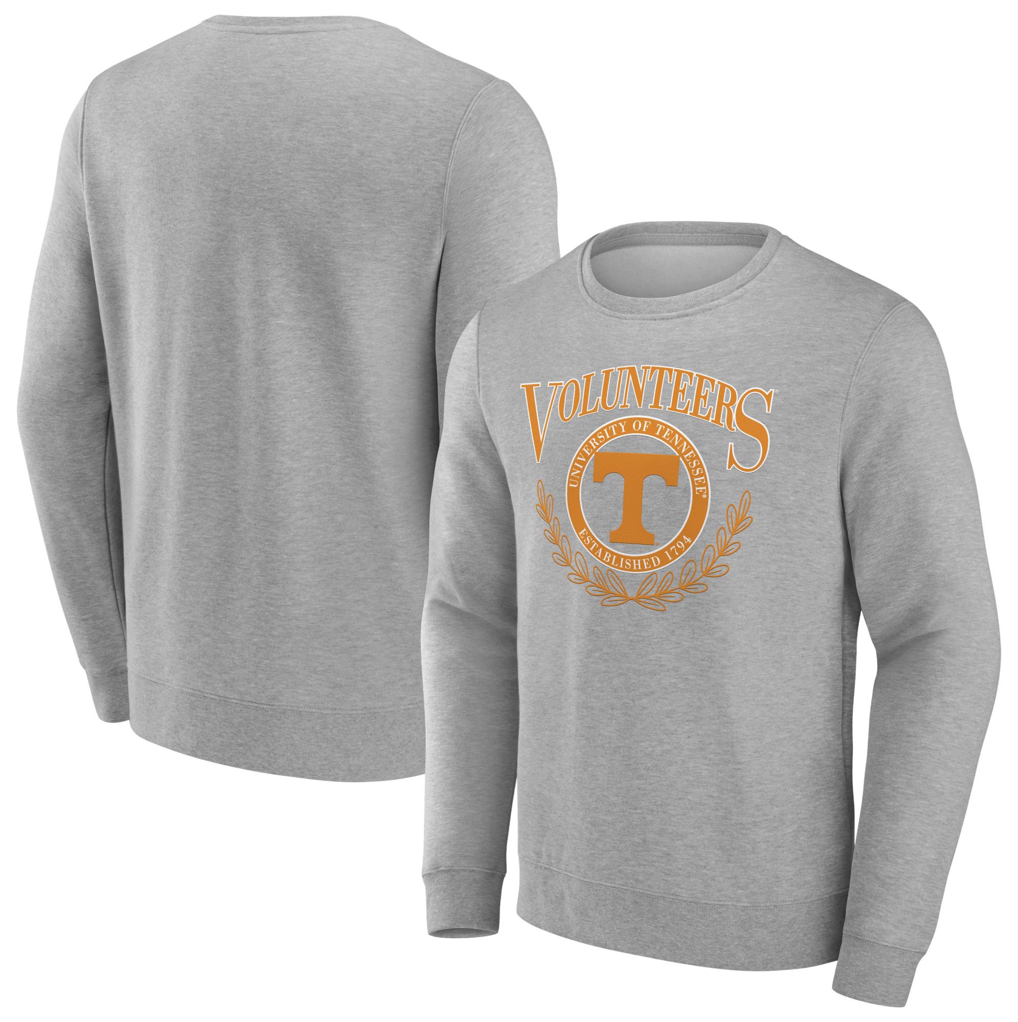 NCAA Men's Tennessee Volunteers Grey Heather Laurel Classic Crew Neck Sweatshirt product image