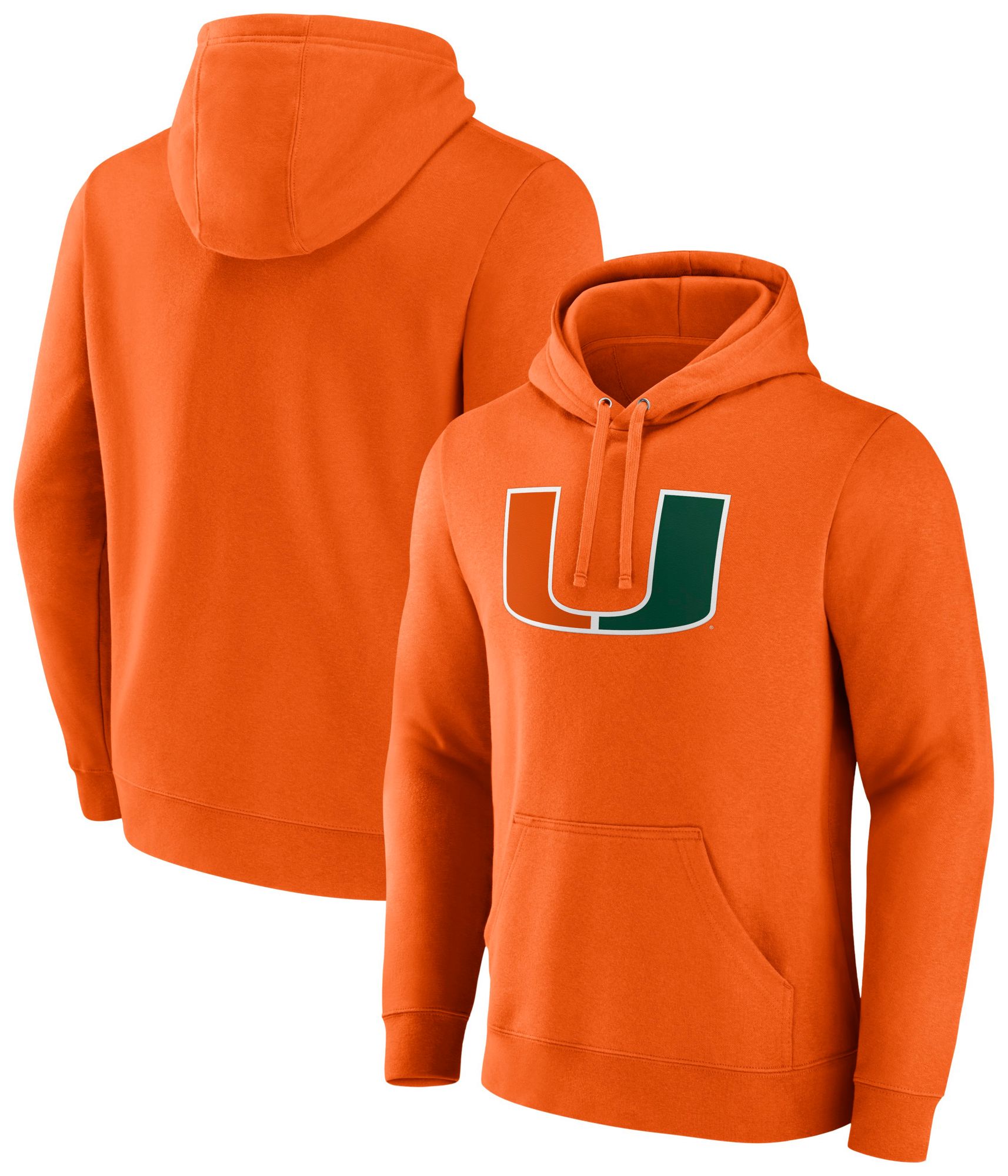 NCAA Men's Miami Hurricanes Orange Logo Twill Pullover Hoodie product image