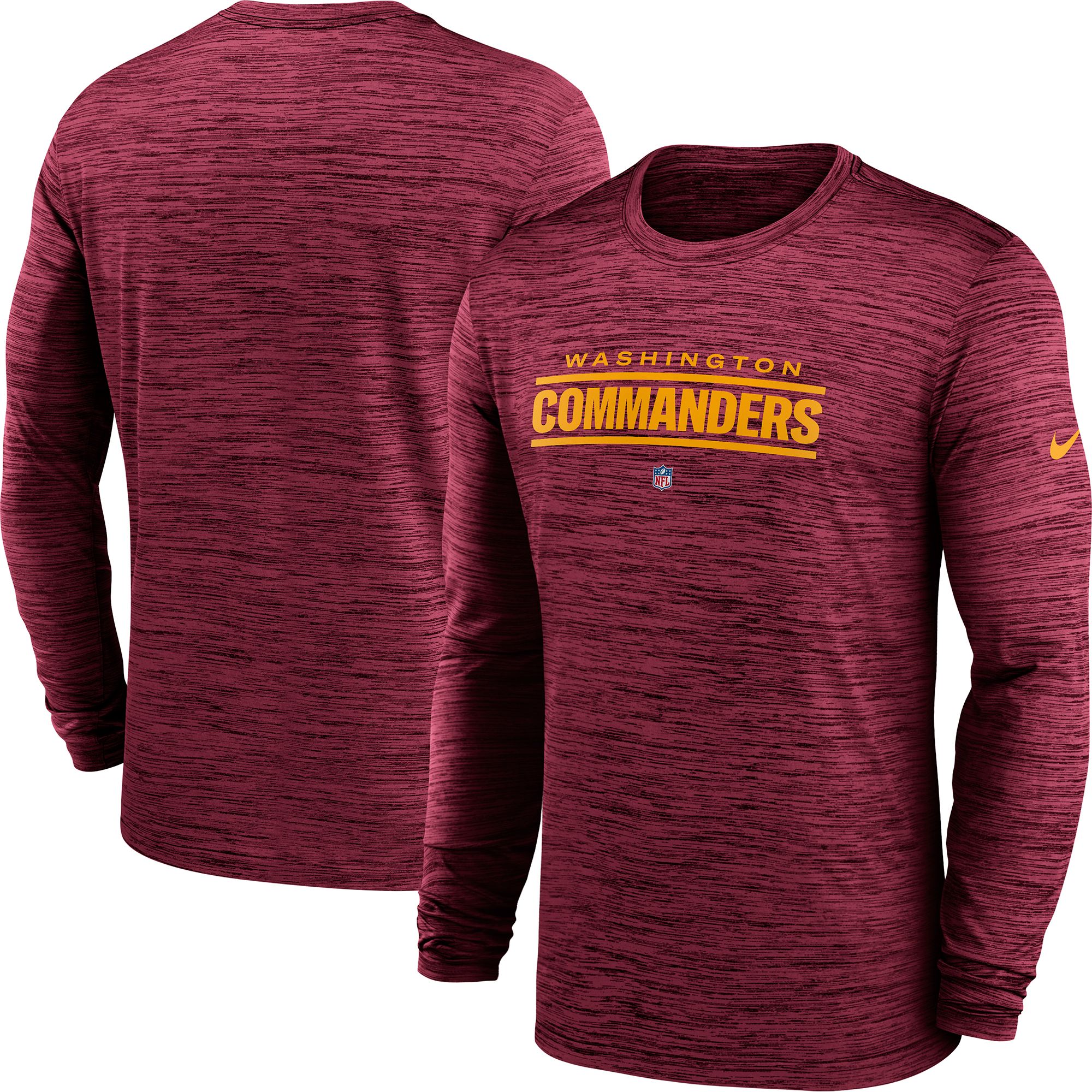 Nike Men's Washington Commanders Sideline Velocity Red Long Sleeve T-Shirt