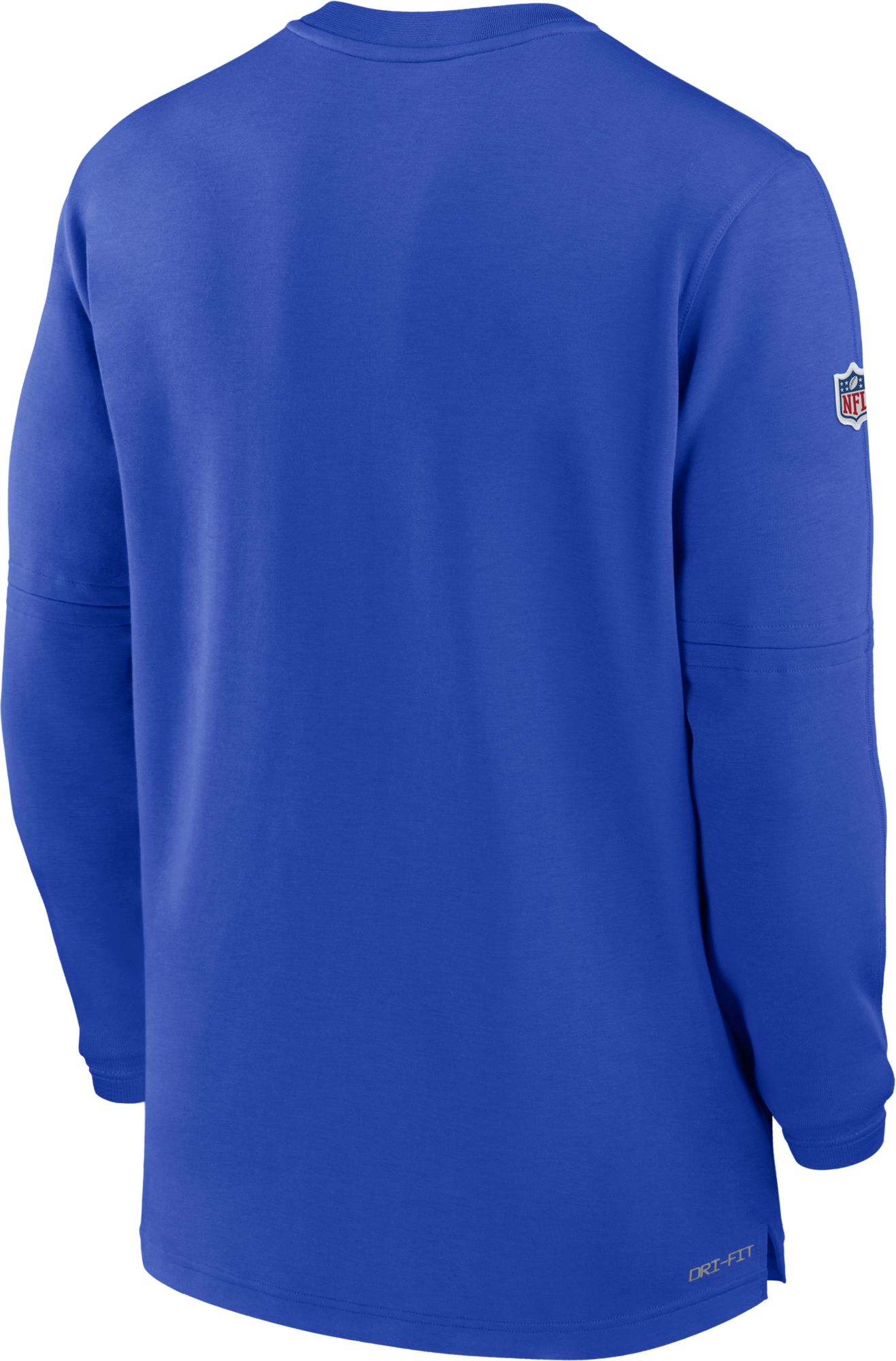 Nike Men's Los Angeles Rams Sideline Royal Half-Zip Long Sleeve Top