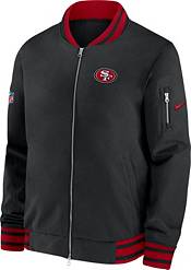 Nike Men's San Francisco 49ers Sideline Coaches Black Full-Zip Bomber Jacket