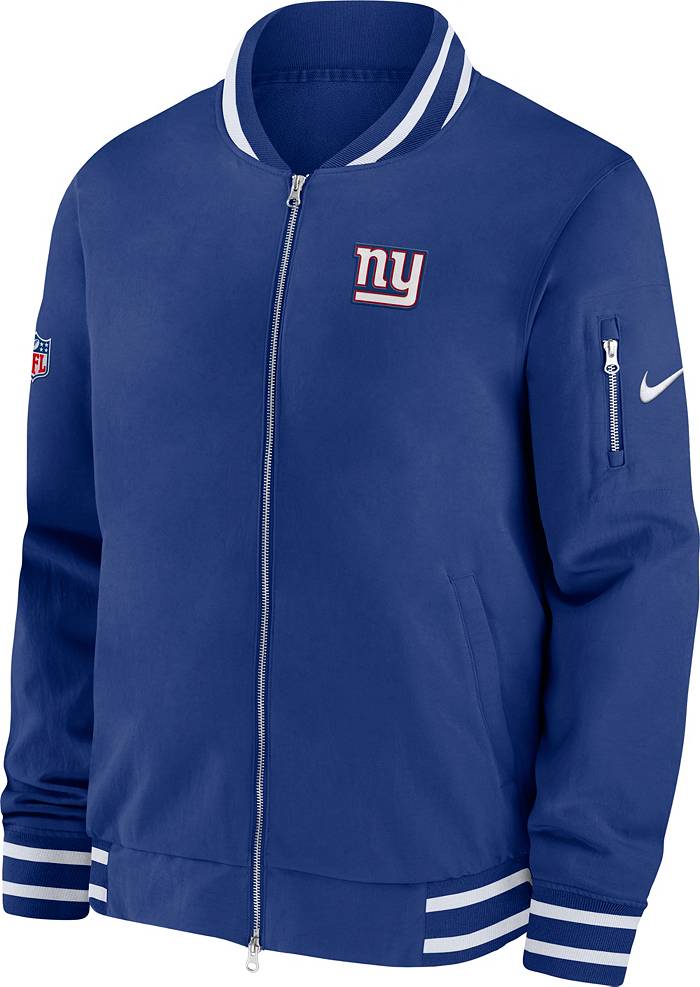 Nike Men's New York Giants Sideline Coaches Blue Full-Zip Bomber
