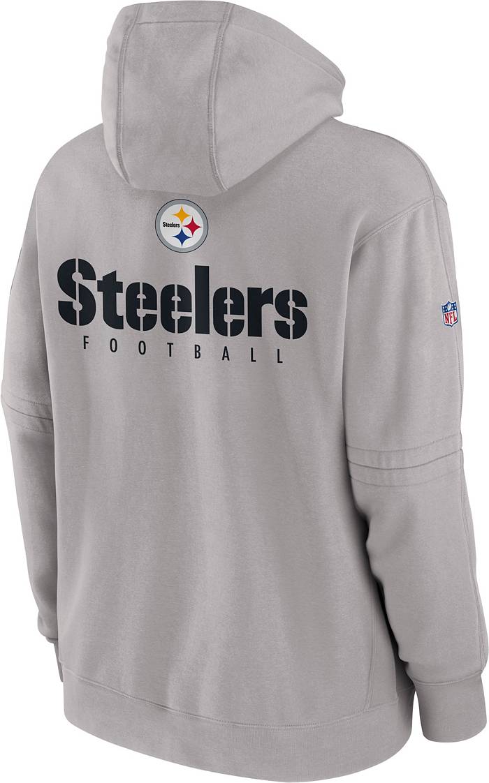 Nike Men's Pittsburgh Steelers Sideline Club Grey Pullover Hoodie