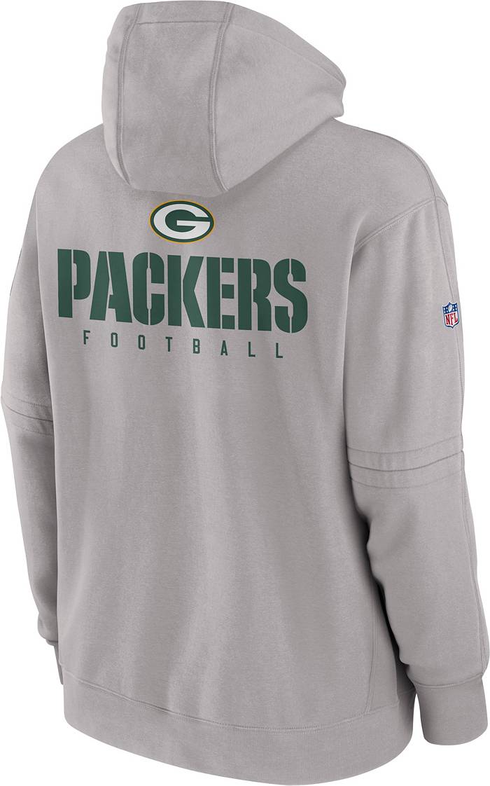 Nike Men's Green Bay Packers Sideline Club Pewter Grey Pullover Hoodie