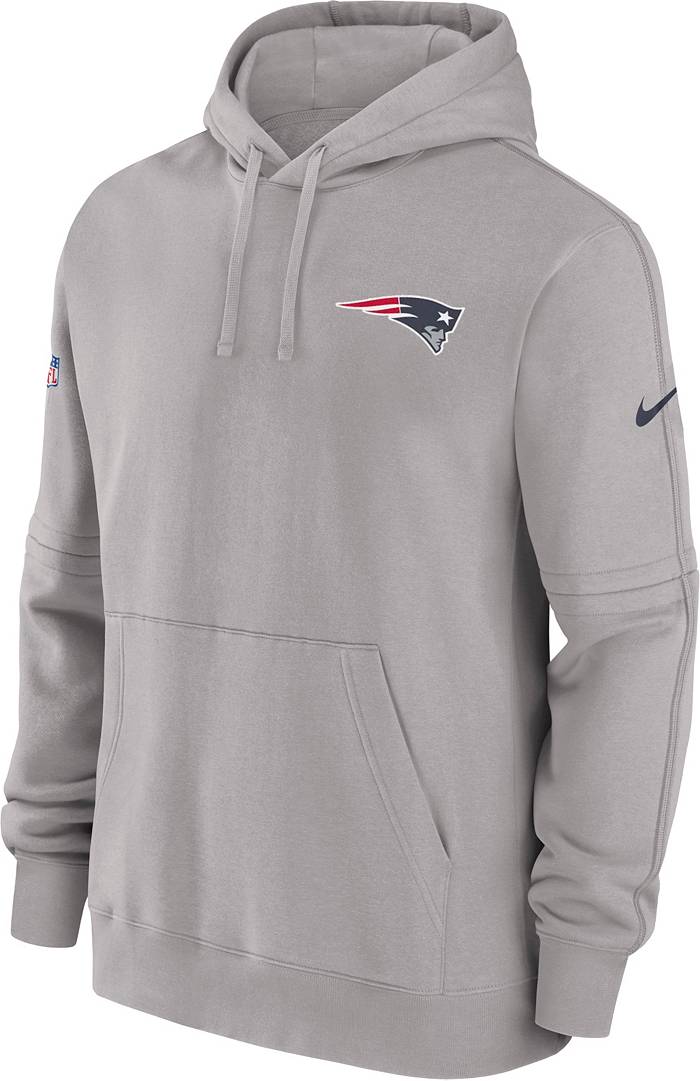 Men's Nike Gray New England Patriots Sideline Athletic Stack Performance Pullover Hoodie Size: Small
