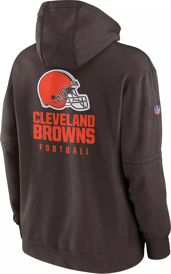 Men's Nike Brown/Orange Cleveland Browns Colorblock Performance Hoodie Full-Zip Sweatshirt Size: Extra Large