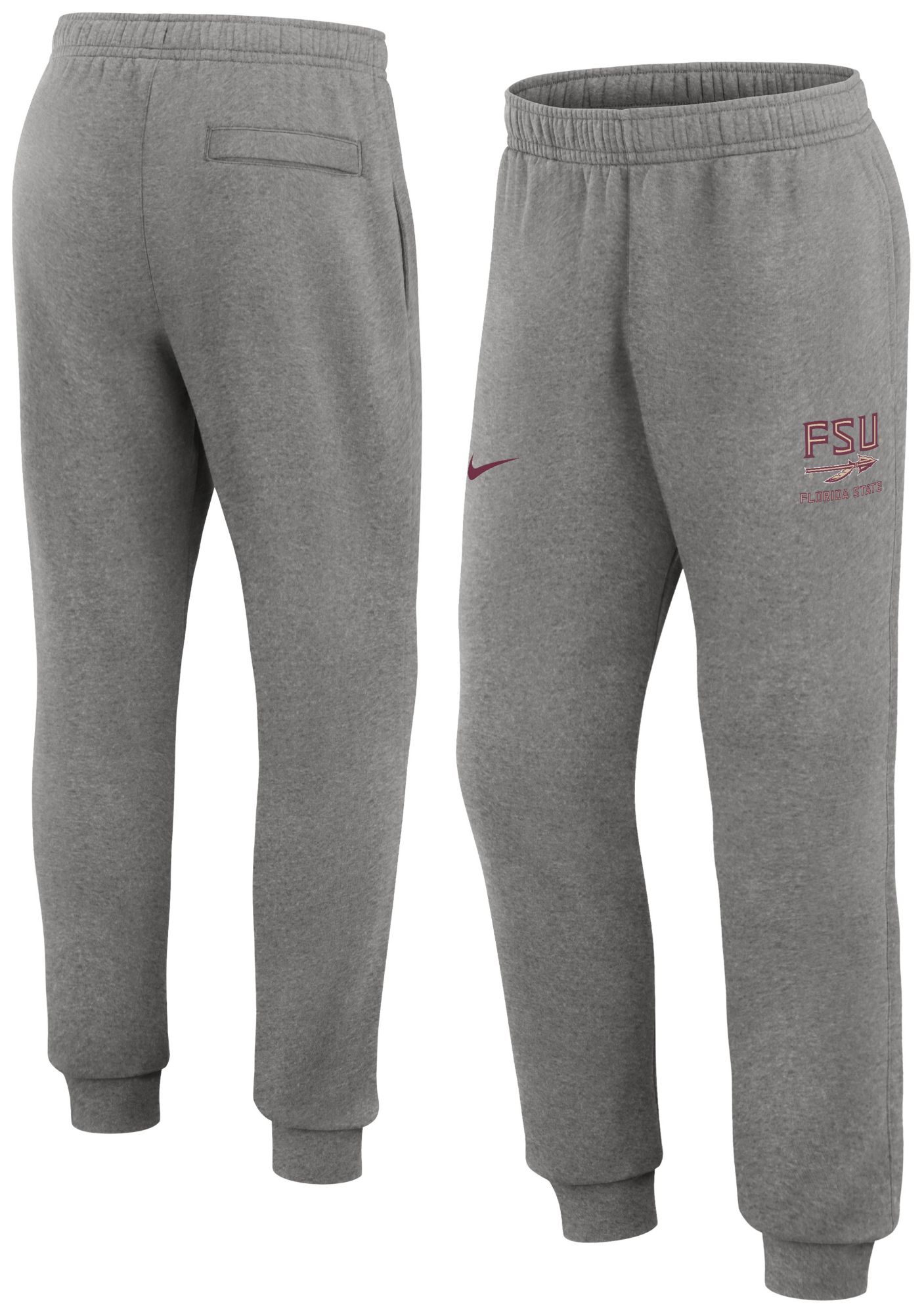 Nike Men's Florida State Seminoles Grey Heather Club Fleece Jogger product image