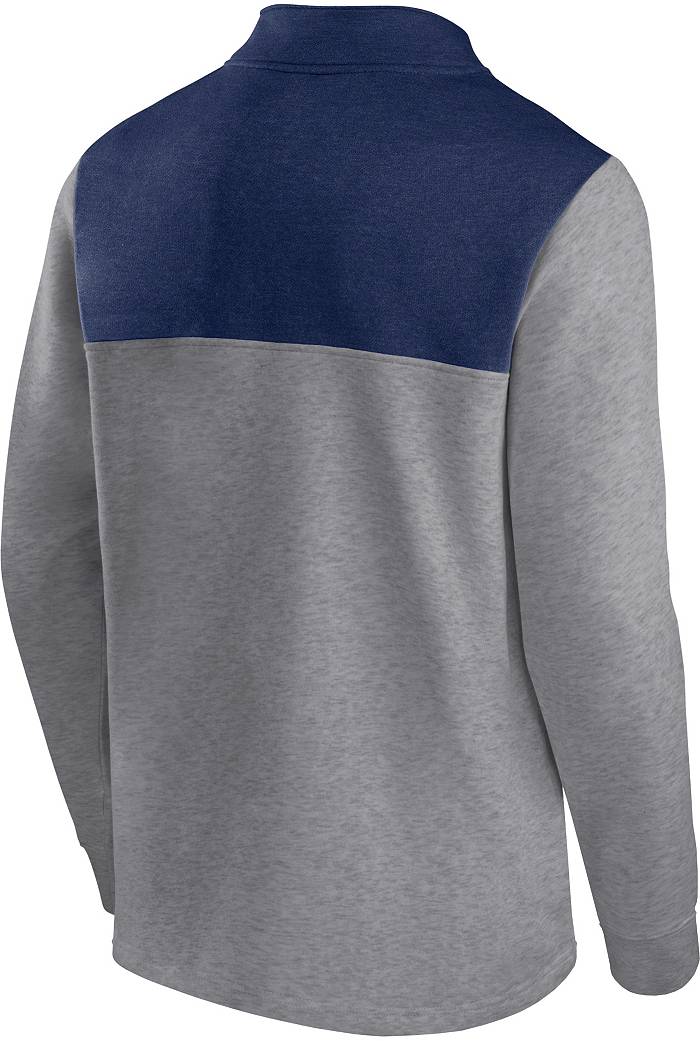 Fanatics NHL Columbus Blue Jackets Vintage Grey Quarter-Zip Pullover Shirt, Men's, Medium, Gray