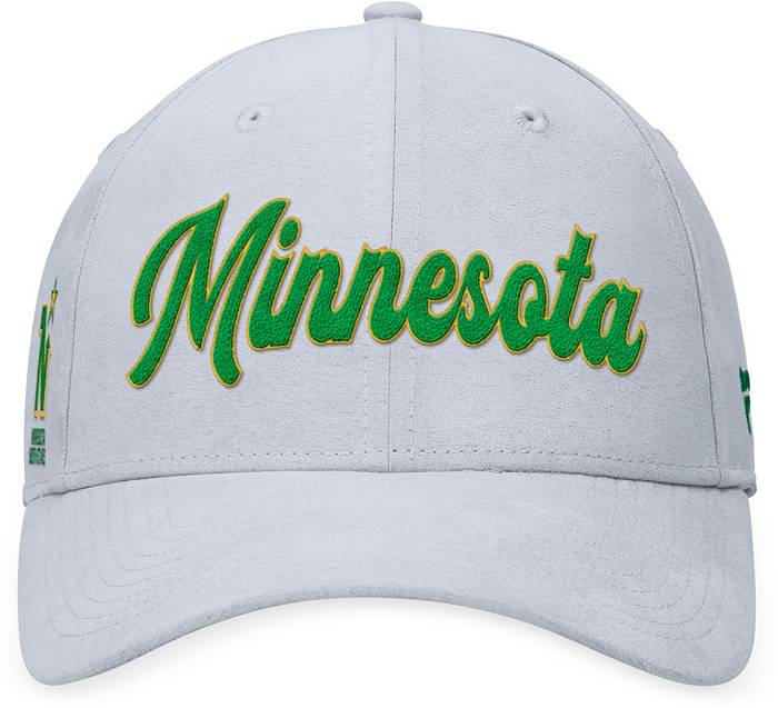 Mitchell & Ness Minnesota North Stars White/Green Vintage Sharktooth  Snapback Hat