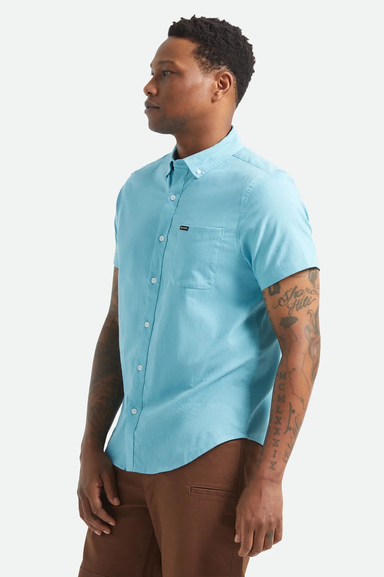 BRIXTON Men's Sanford Oxford Woven Short Sleeve Shirt product image
