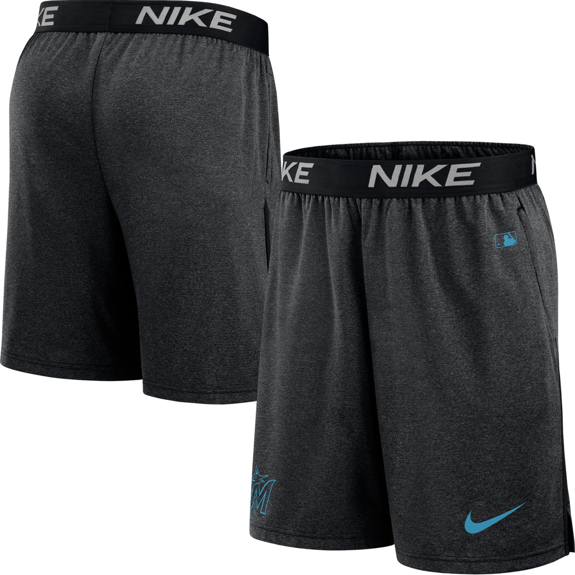 Nike Men's Miami Marlins Black Authentic Collection Knit Shorts