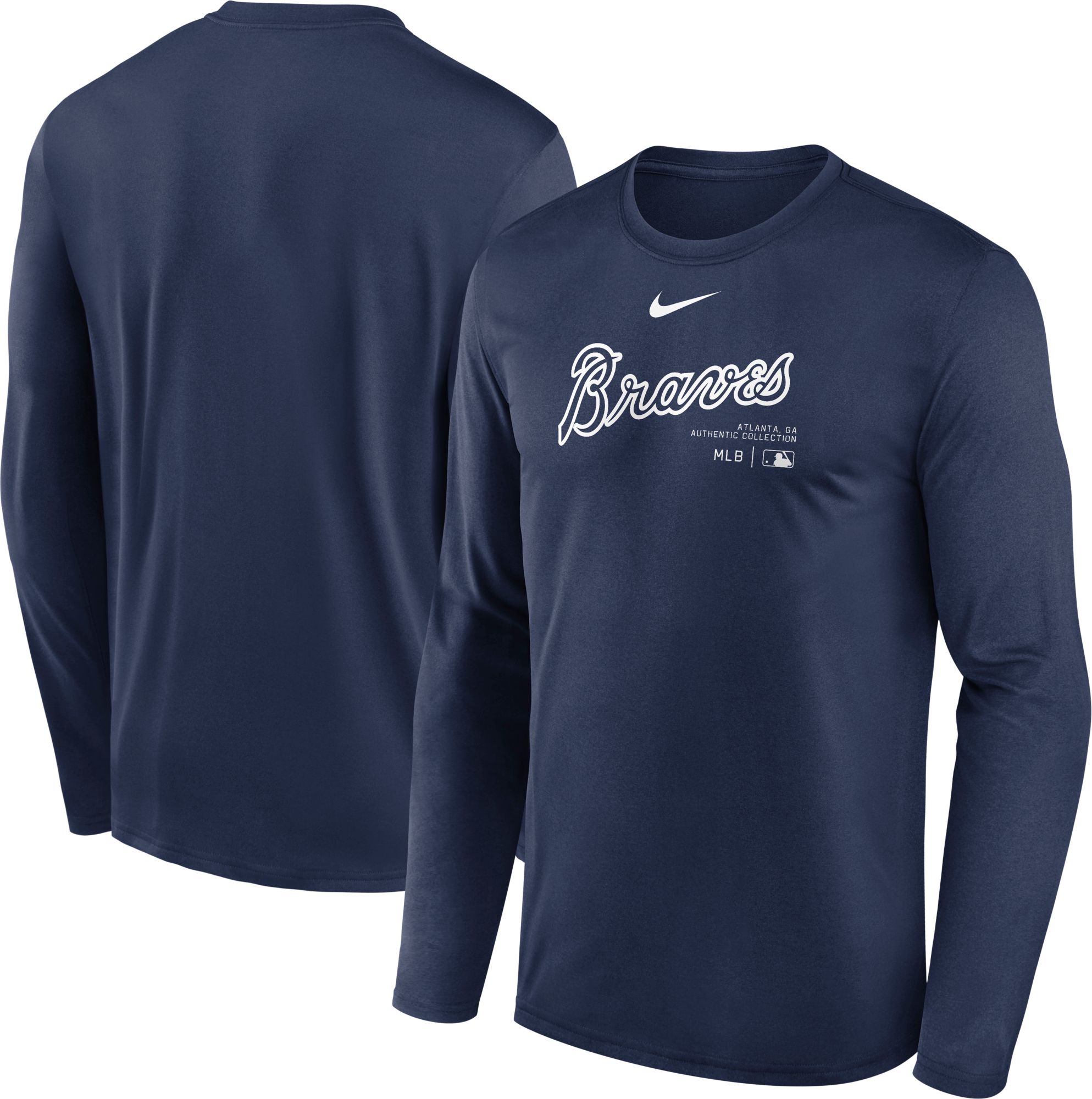 Nike Men's Atlanta Braves Navy Authentic Collection Issue Long Sleeve T-Shirt