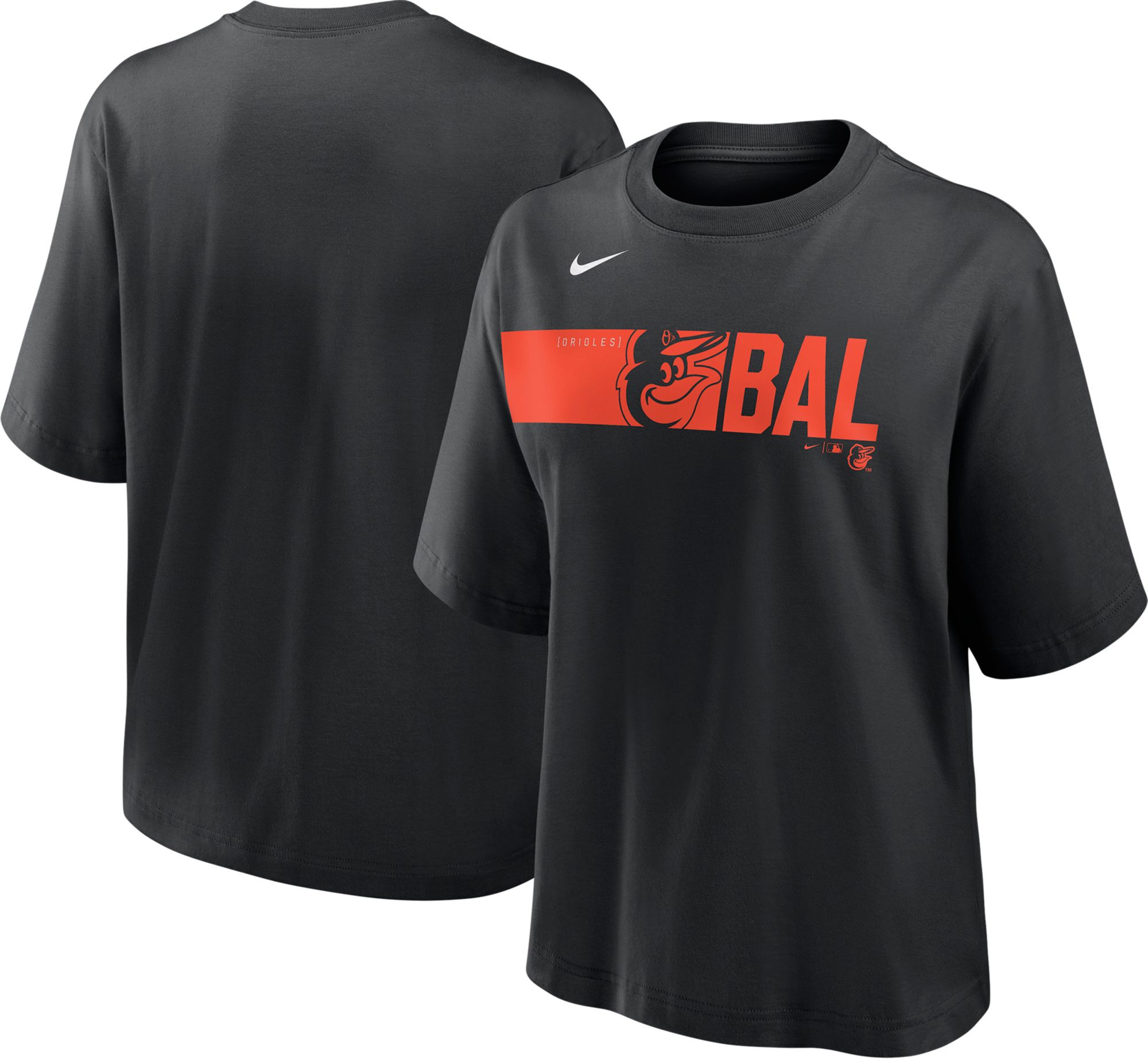 Nike Women's Baltimore Orioles Black Knock Boxy T-Shirt