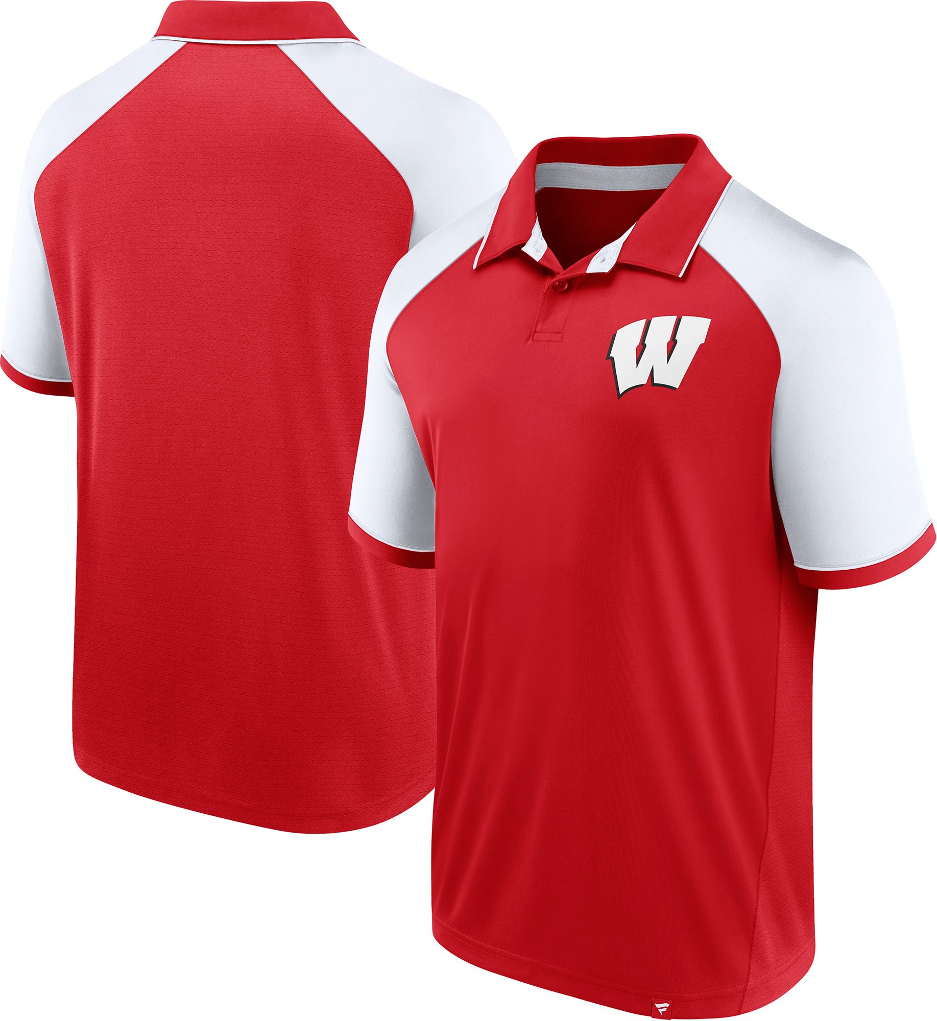 NCAA Men's Wisconsin Badgers Red/White Agility Logo Polo product image
