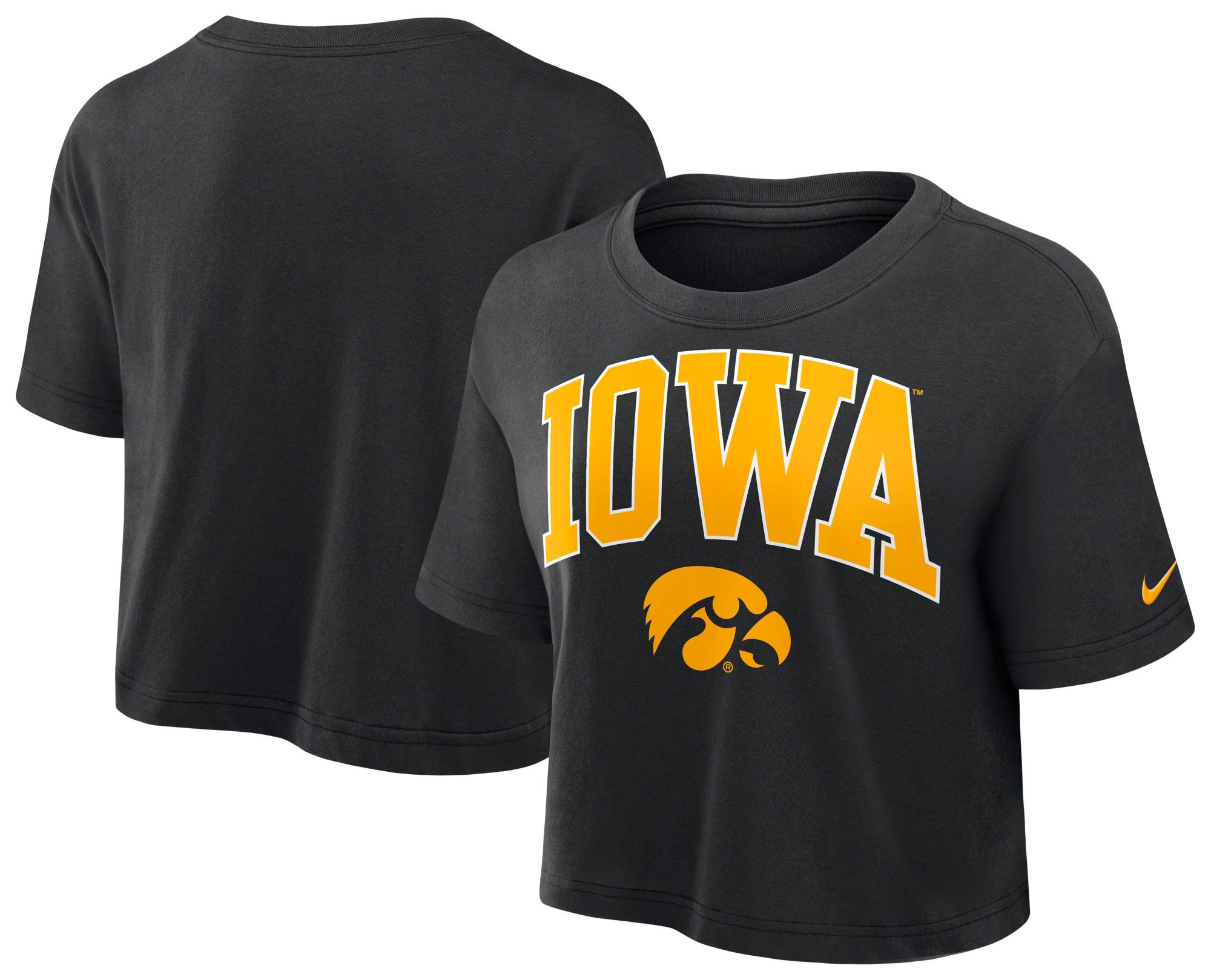 Nike Women's Iowa Hawkeyes Black Arch Cropped T-Shirt product image