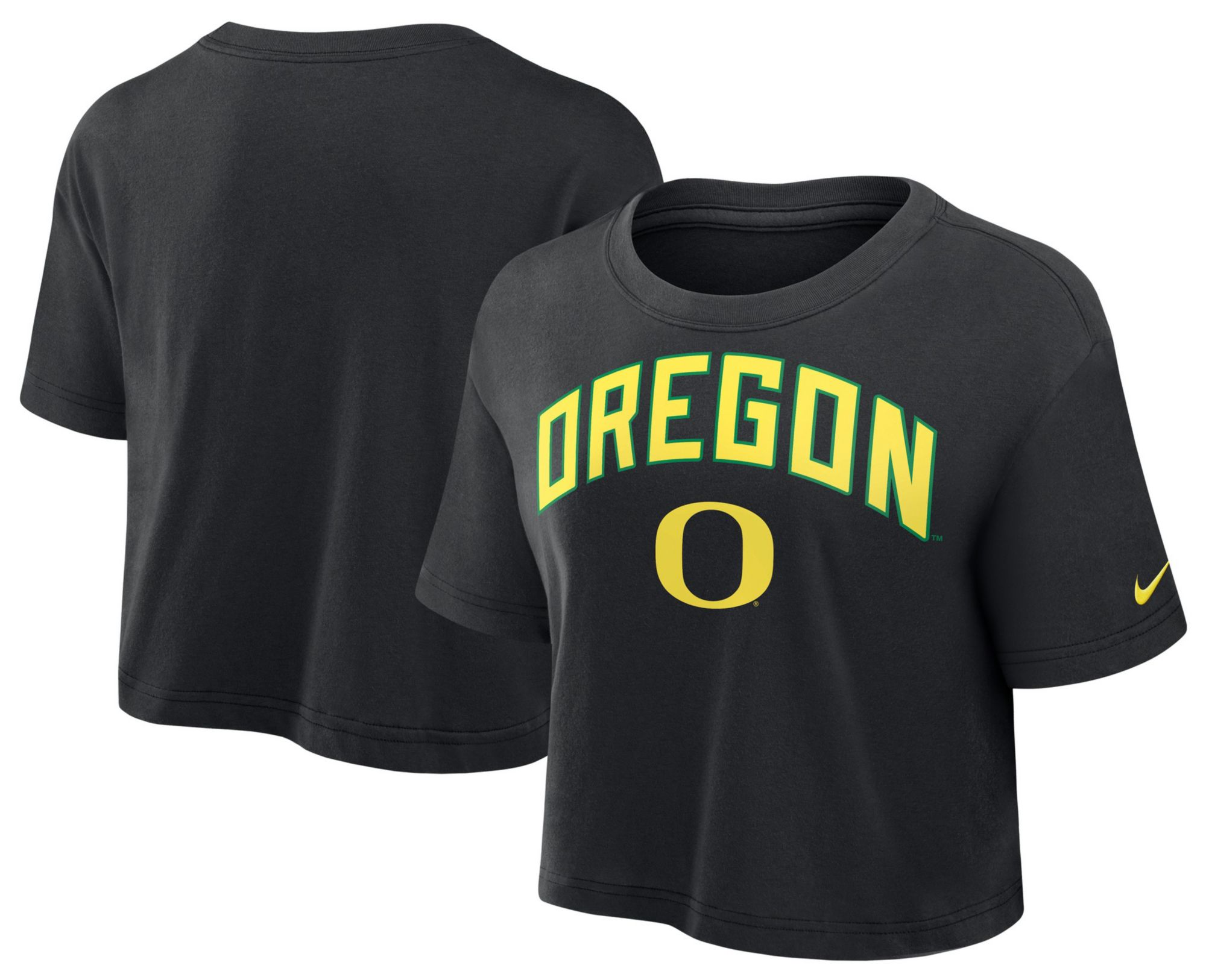 Nike Women's Oregon Ducks Black Arch Cropped T-Shirt product image