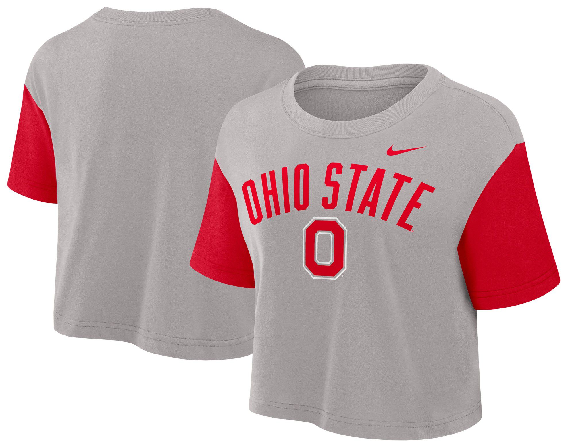 Nike Women's Ohio State Buckeyes Colorblock Grey T-Shirt product image