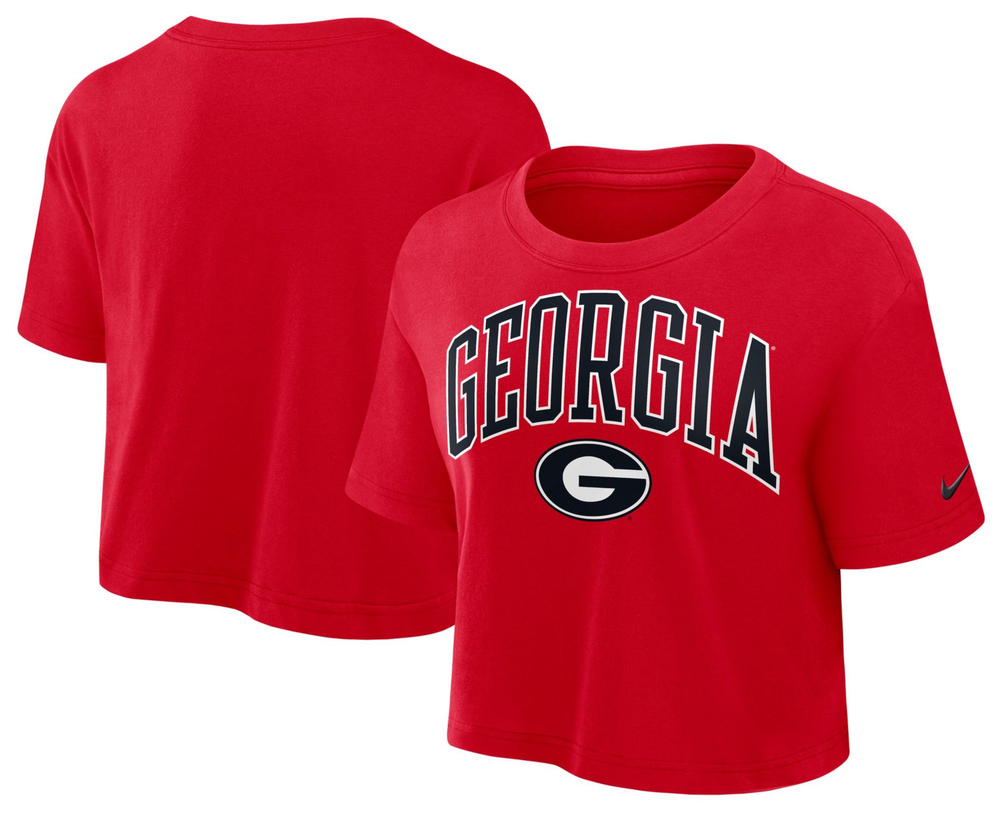 Nike Women's Georgia Bulldogs University Red Arch Cropped T-Shirt product image