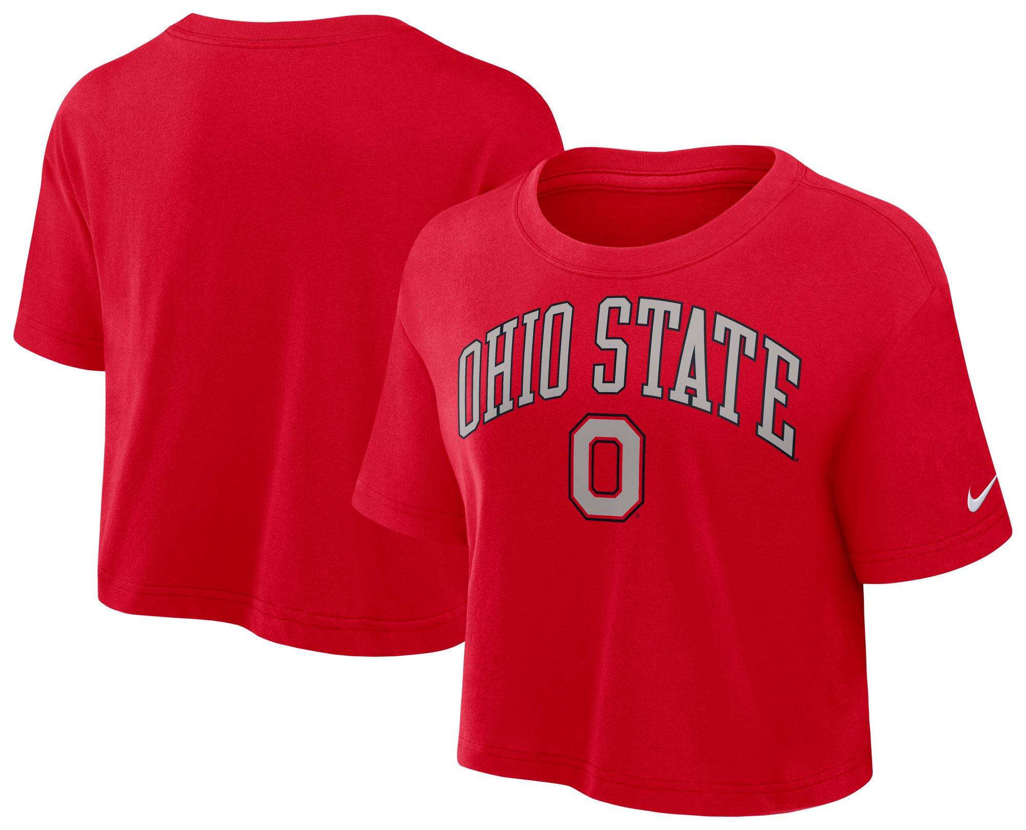 Nike Women's Ohio State Buckeyes University Red Arch Cropped T-Shirt product image